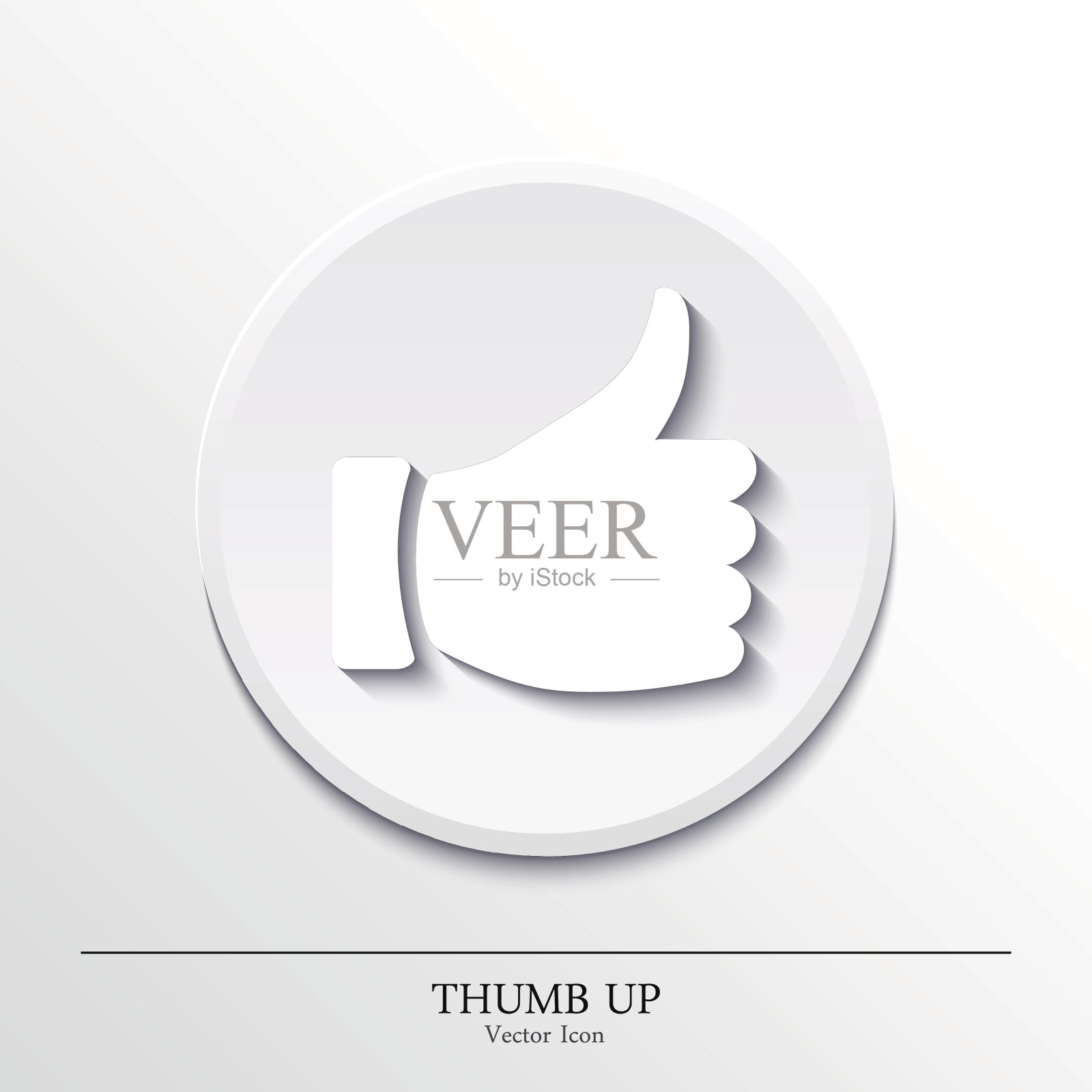 矢量多媒体图标按钮，拇指向上。图标素材