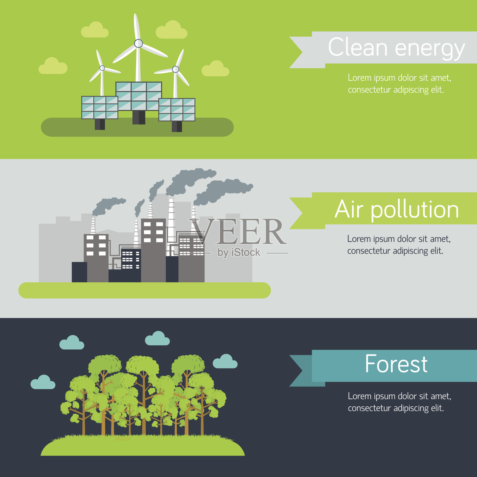 生态水平横幅矢量插图概念插画图片素材