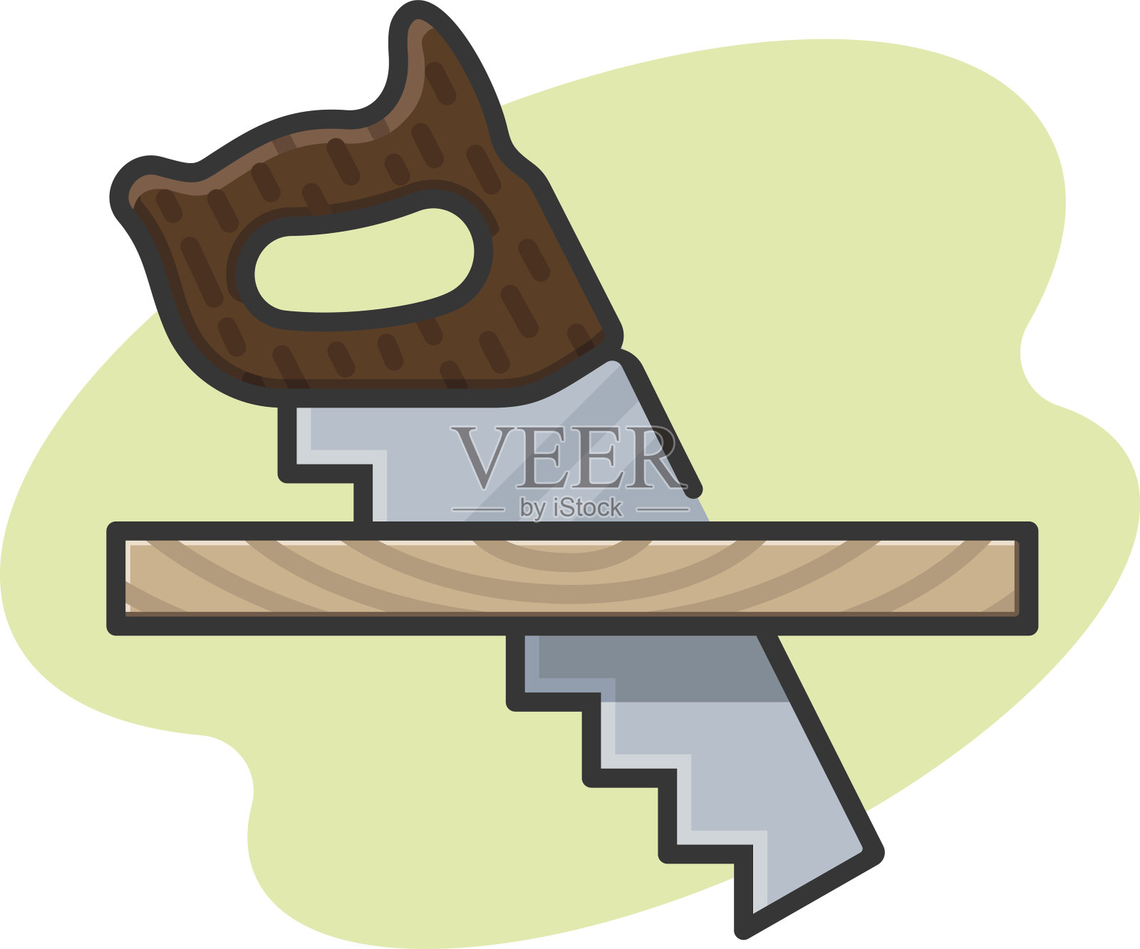 锯一块木板设计元素图片