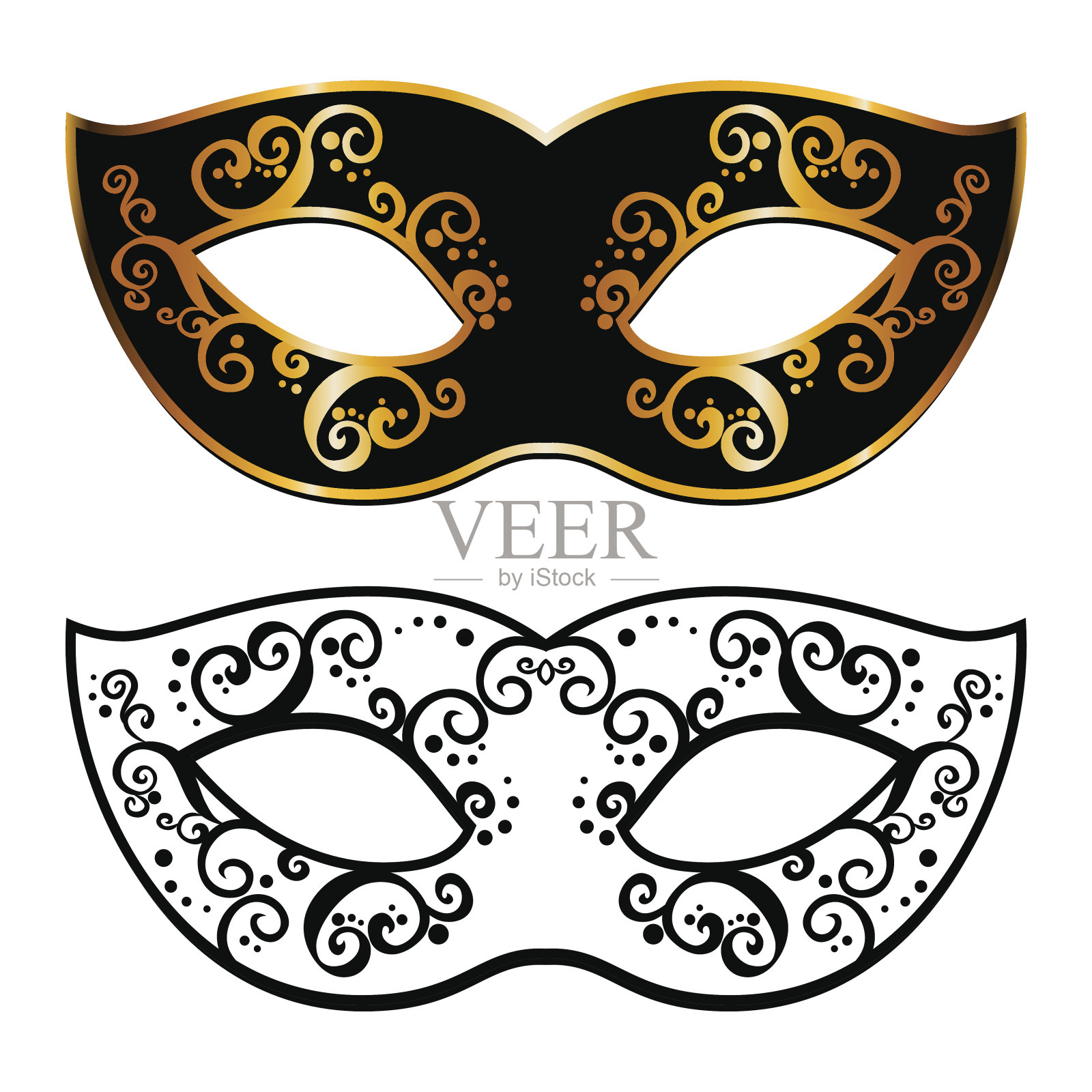矢背威尼斯狂欢节狂欢节面具设计元素图片