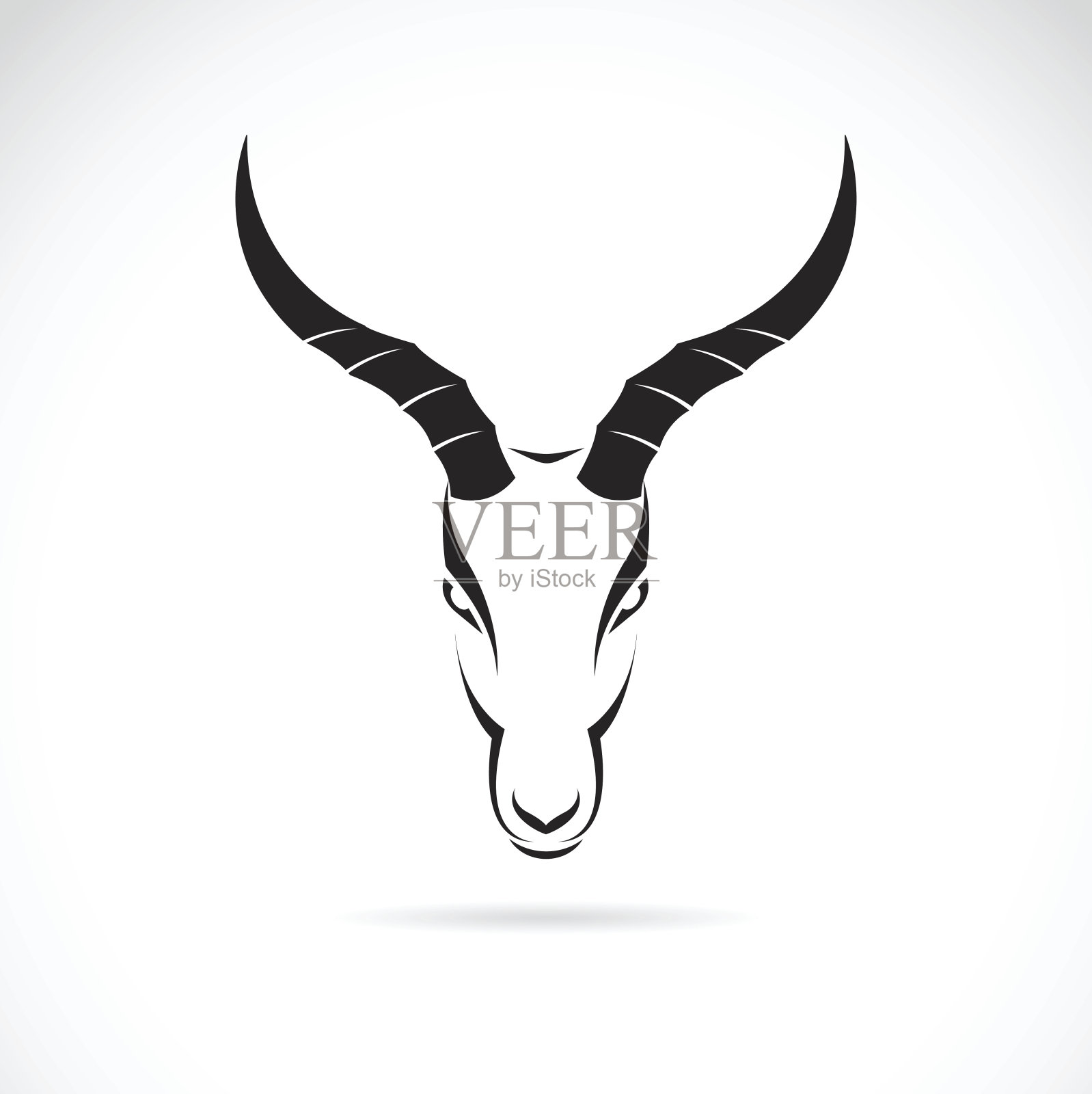 矢量图像的鹿头(黑斑羚)在白色的背景。设计元素图片