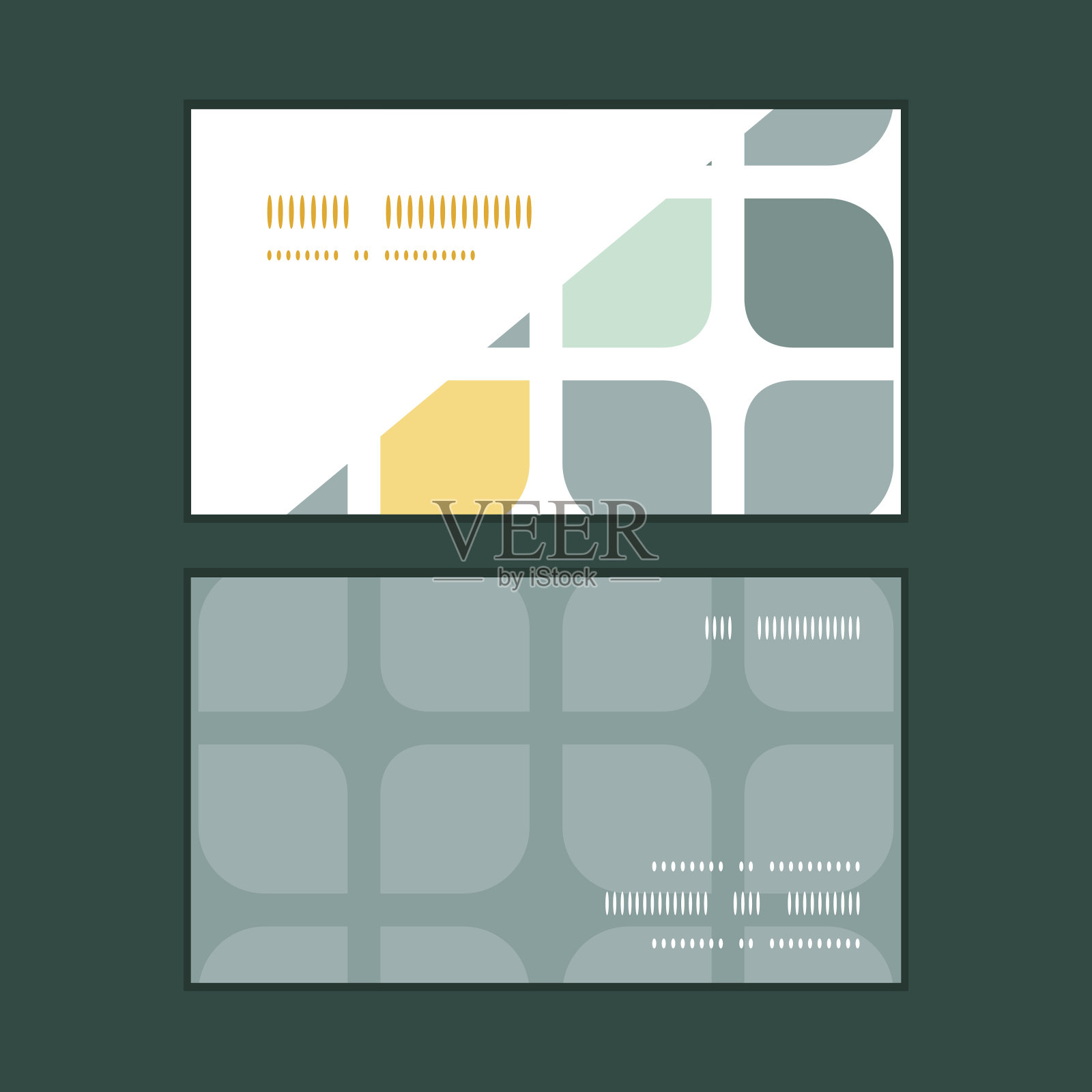 向量抽象灰色黄色圆角正方形水平角框架图案插画图片素材