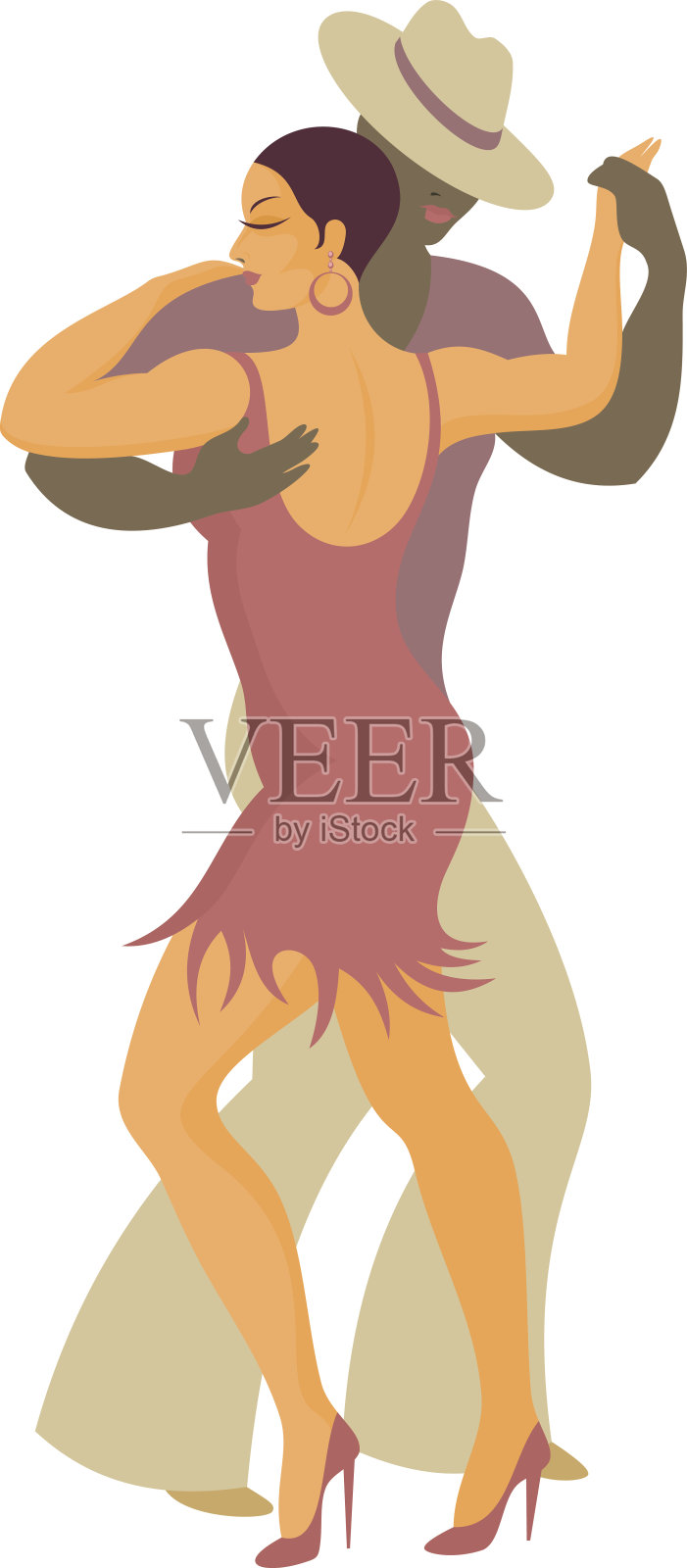 拉丁美洲的萨尔萨舞插画图片素材