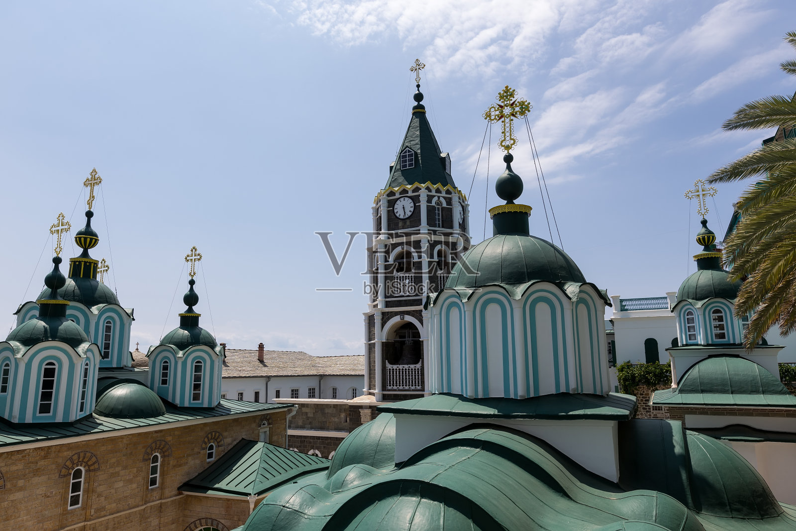 阿陀斯山的圣潘塔伦东正教修道院照片摄影图片