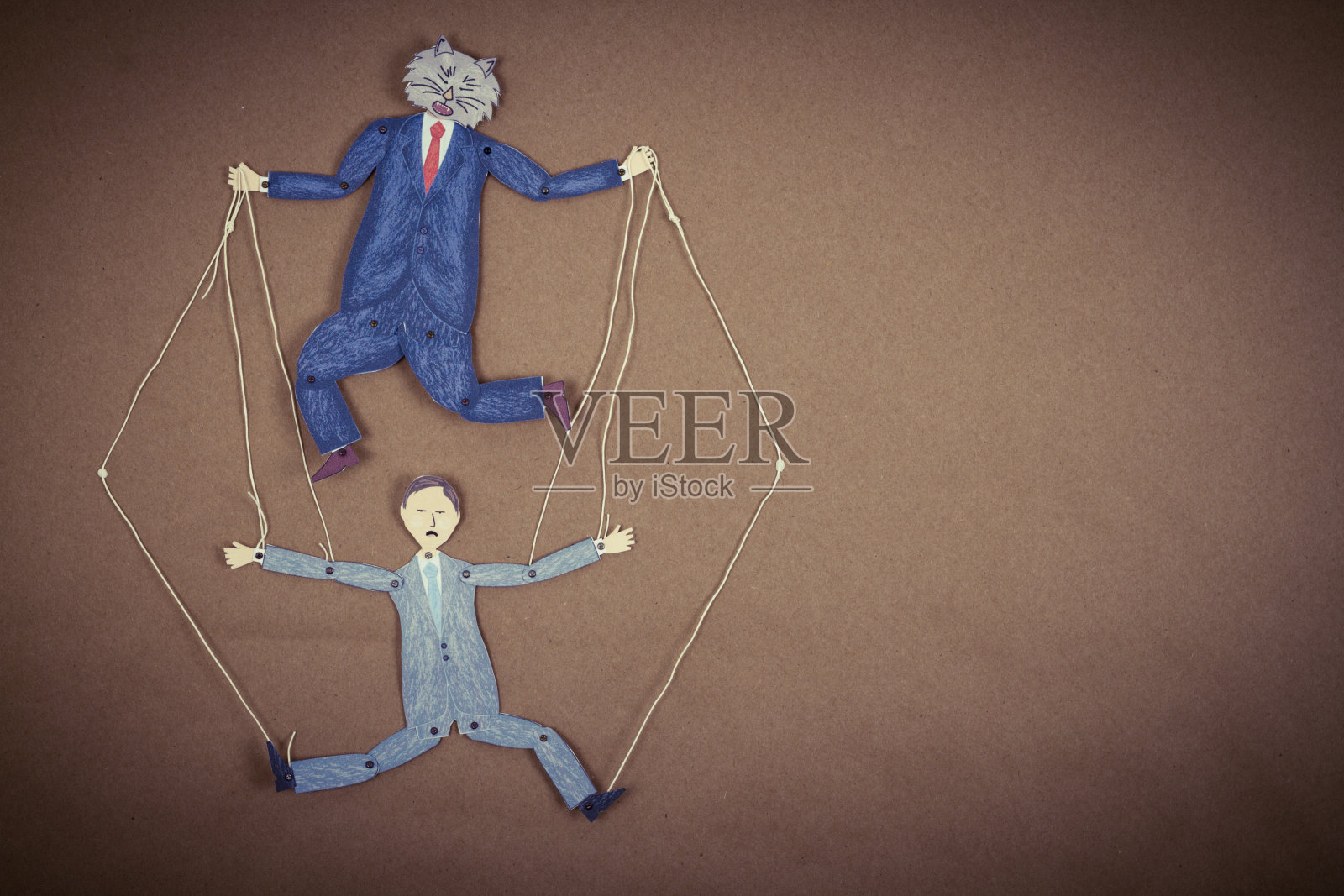 纸木偶就业问题概念插画图片素材