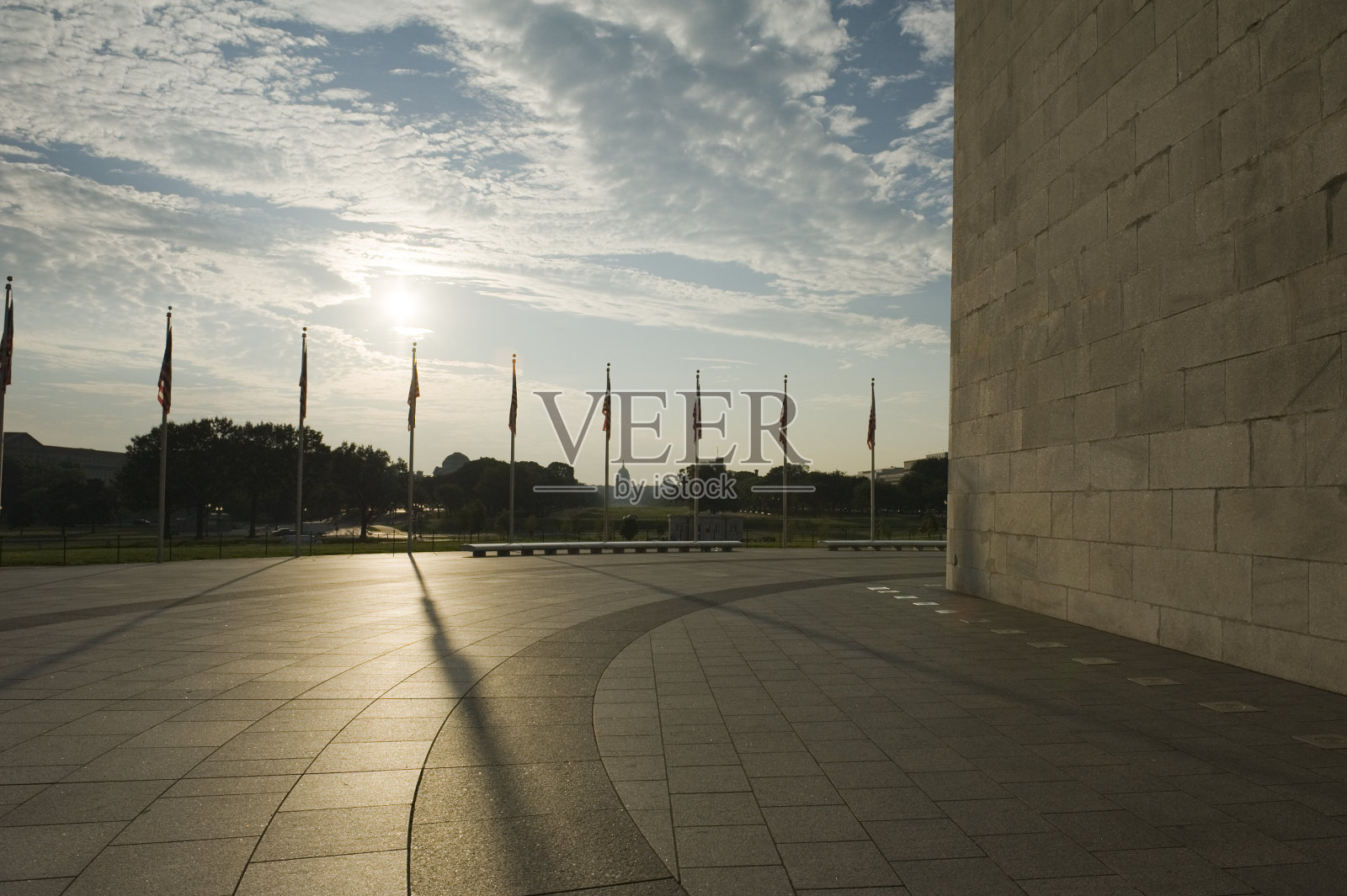 从华盛顿纪念碑上看到的国会大厦照片摄影图片