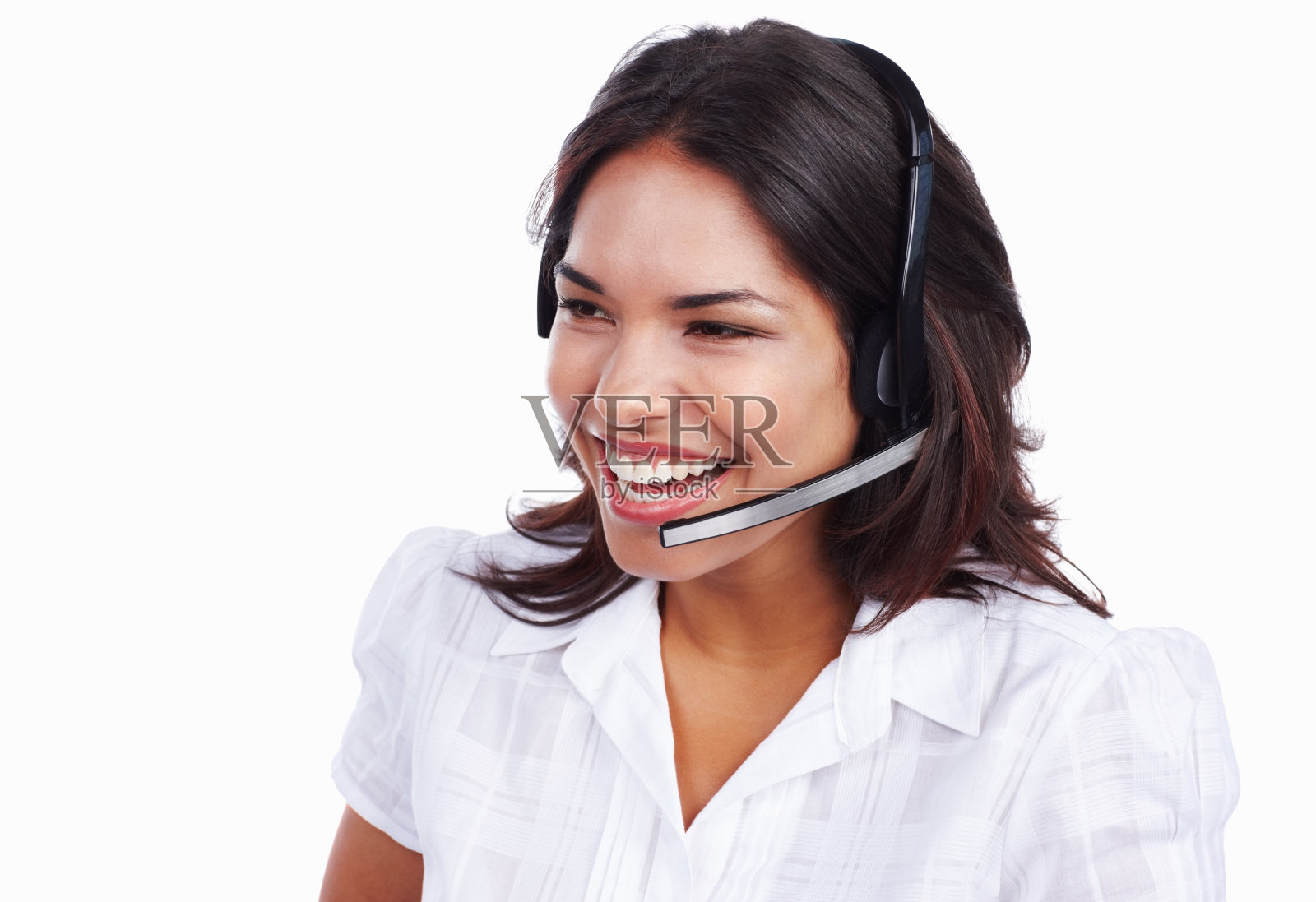 欢笑的呼叫中心客服代表照片摄影图片