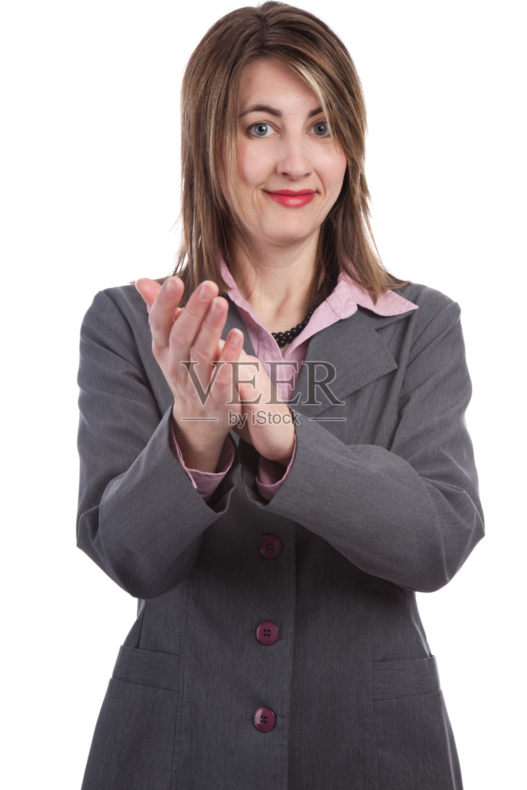 鼓掌的商业女性照片摄影图片