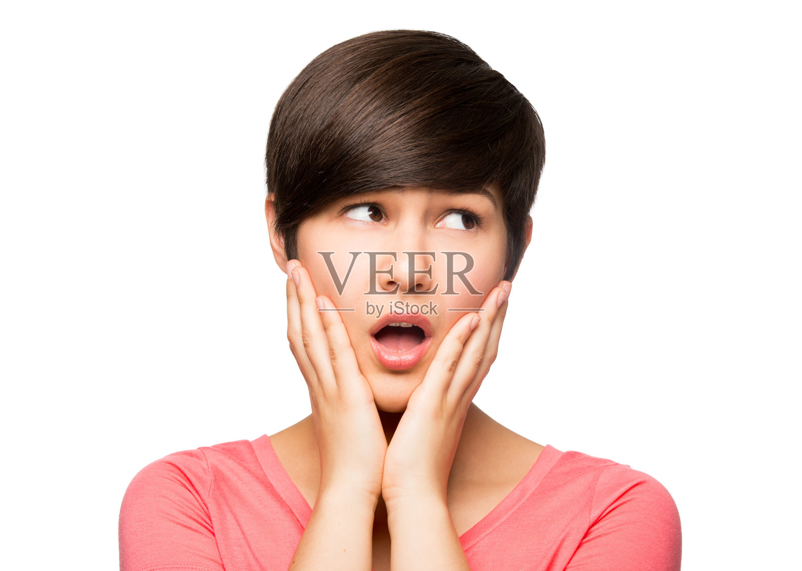 惊讶的拉丁美洲少女照片摄影图片