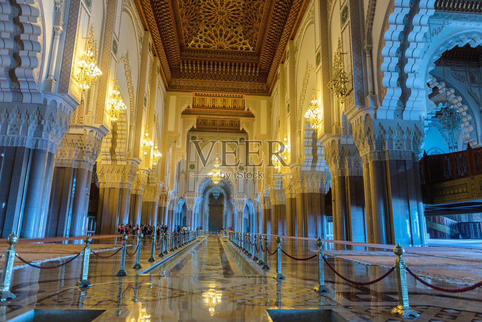 哈桑二世清真寺内，北非摩洛哥卡萨布兰卡照片摄影图片