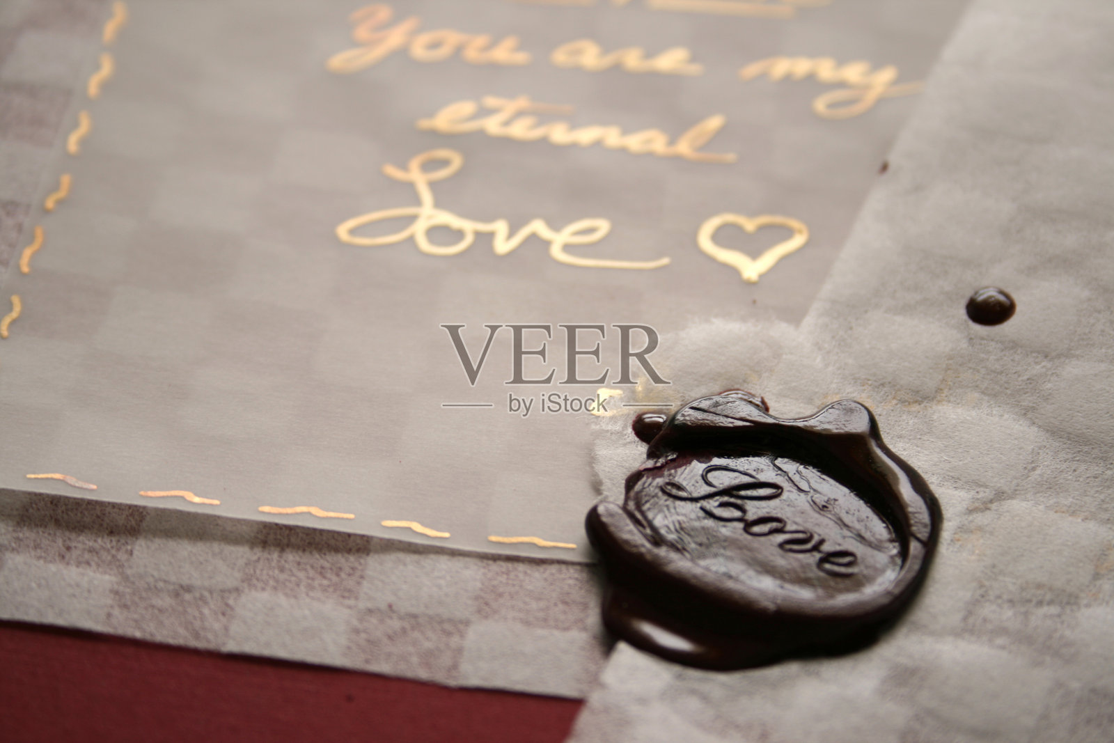 用蜡封的永恒之爱便条照片摄影图片