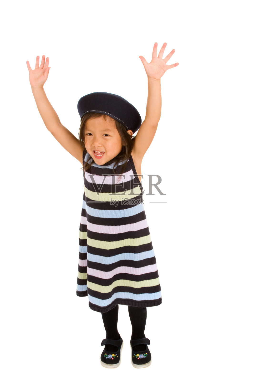 预科生学龄前儿童举手示意照片摄影图片