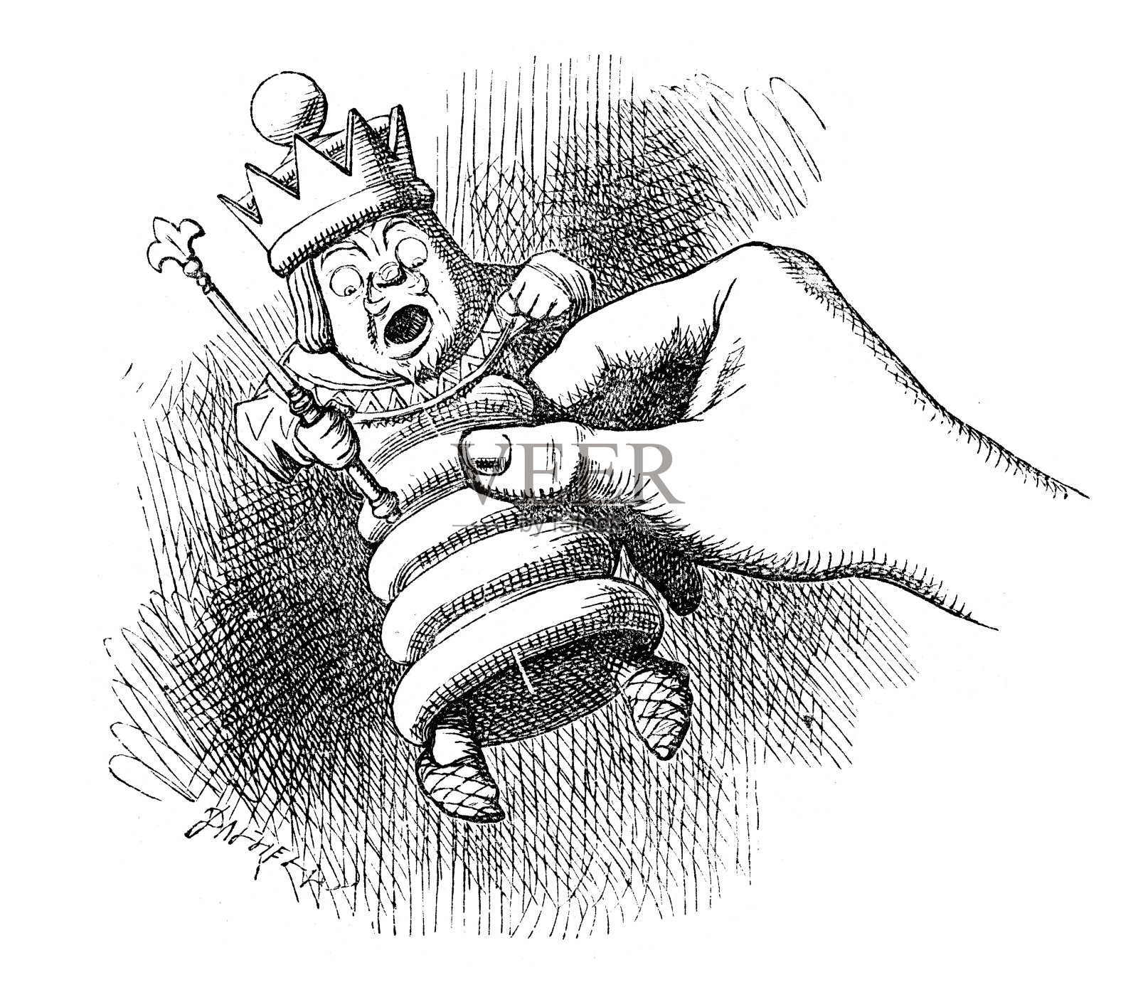 爱丽丝透过镜子插画图片素材