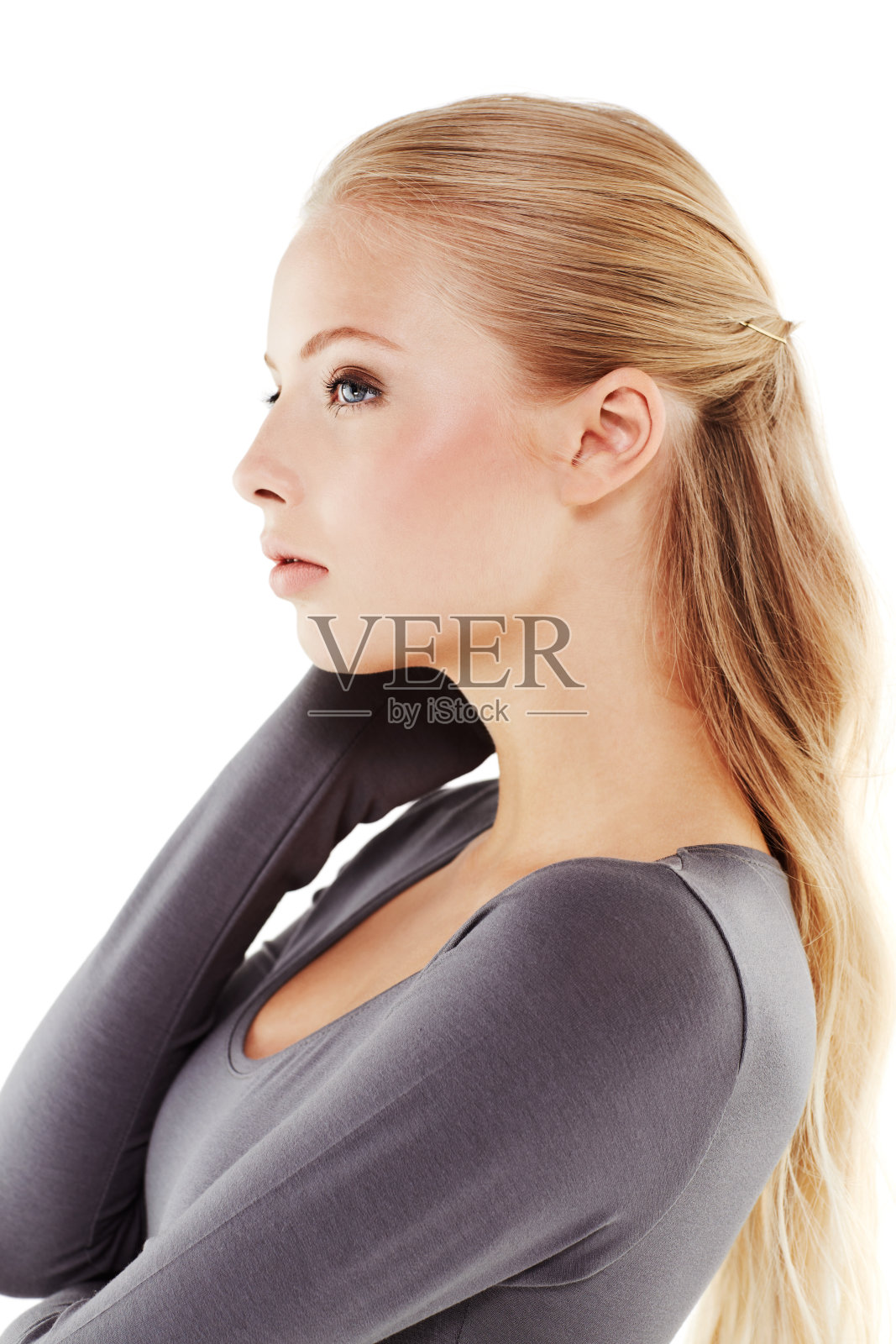 她已经准备好拍特写了照片摄影图片