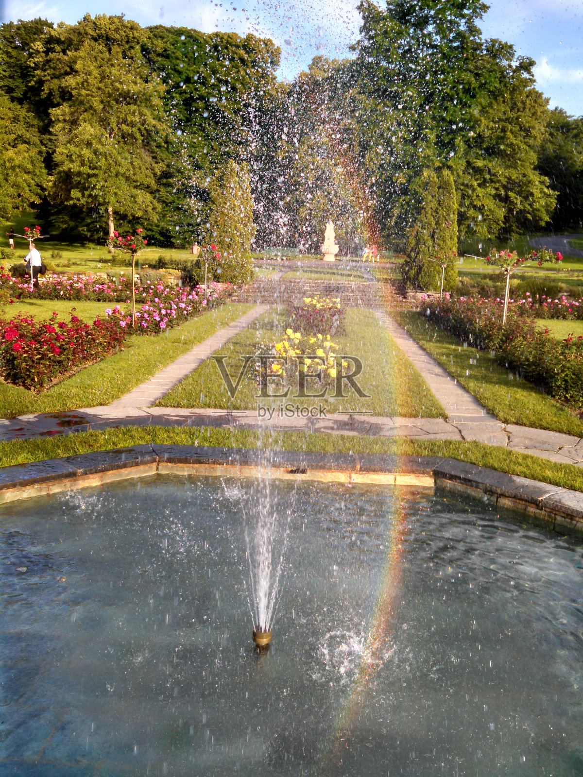 喷泉和彩虹公园，瑞士日内瓦照片摄影图片