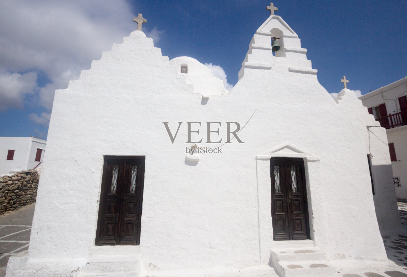 希腊米科诺斯镇帕拉波提亚尼教堂照片摄影图片