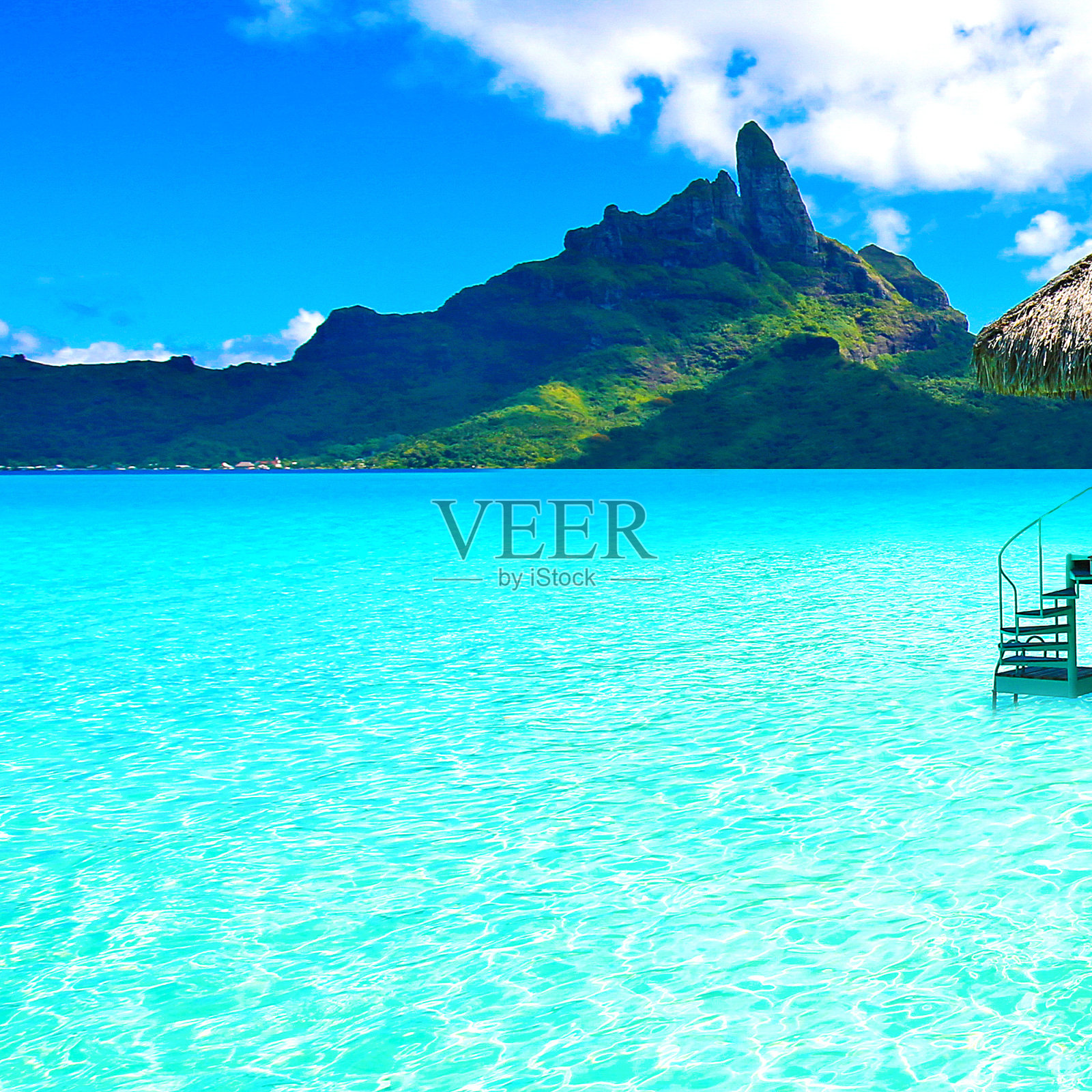 波拉波拉塔希提山照片摄影图片