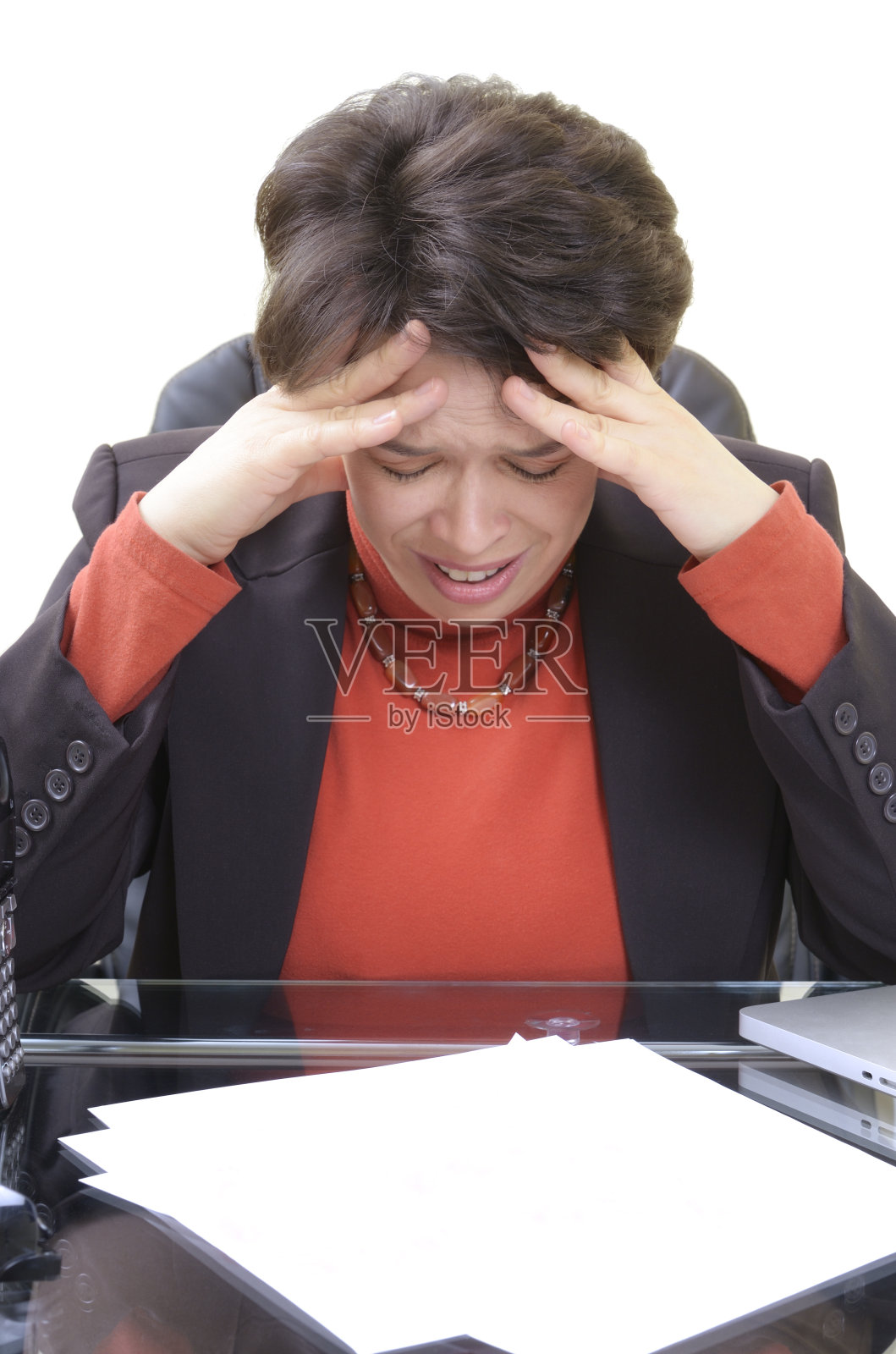 头疼的压力女性照片摄影图片