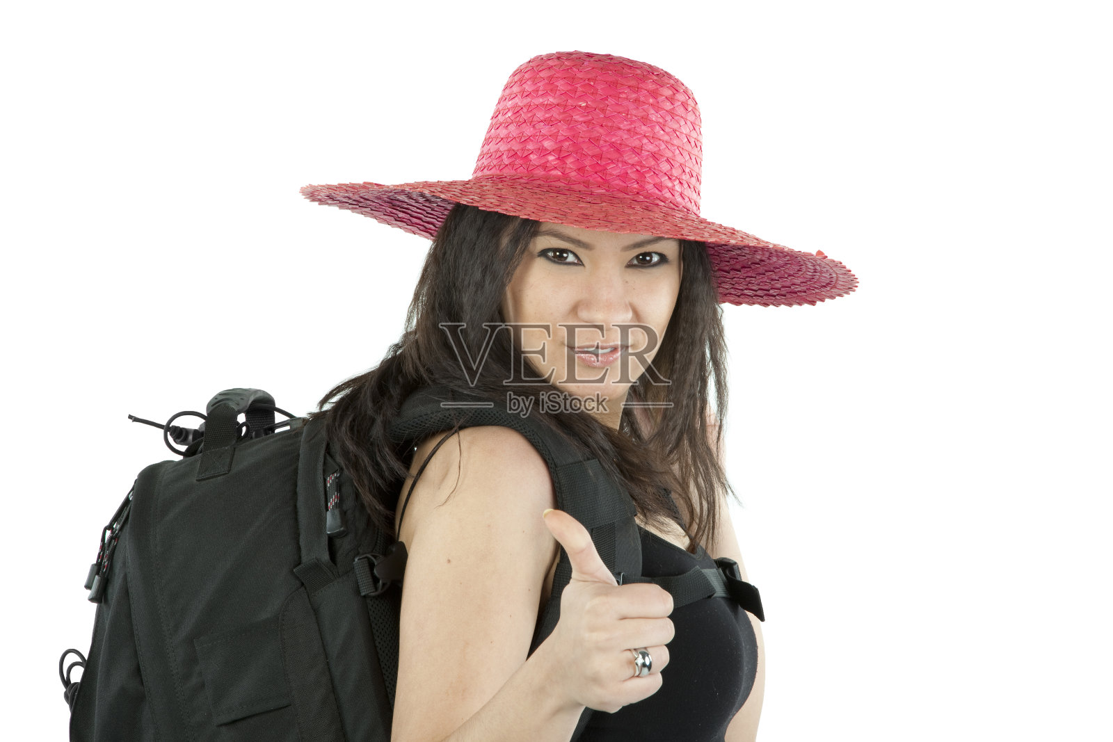 年轻女子准备去徒步旅行照片摄影图片