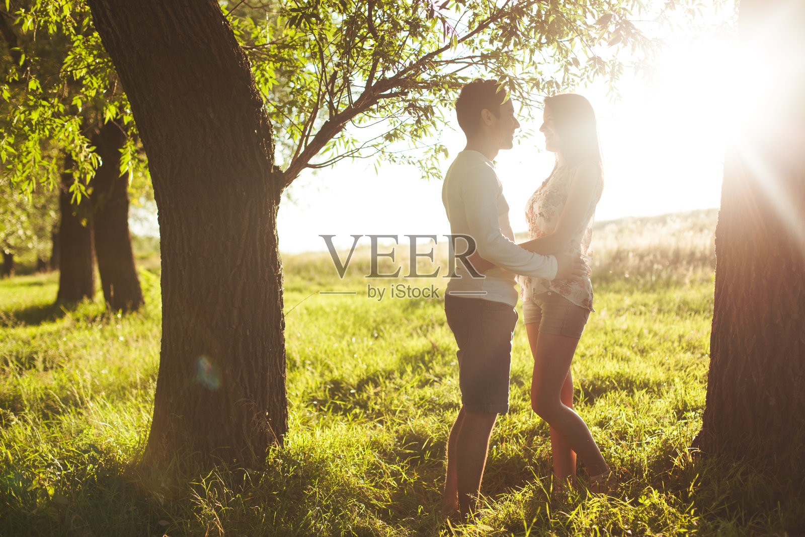 草地上的爱照片摄影图片