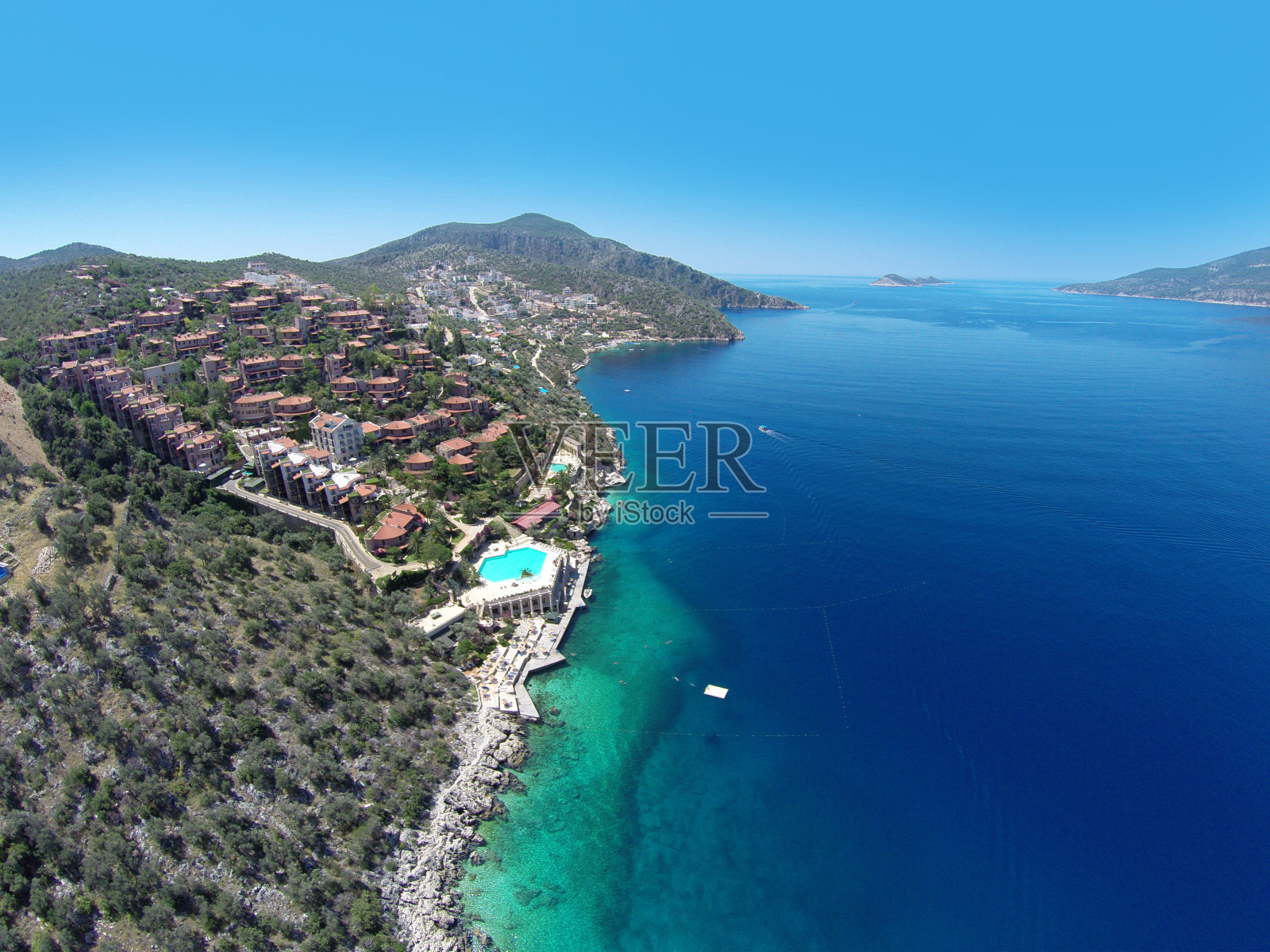 海滨度假胜地的房子照片摄影图片