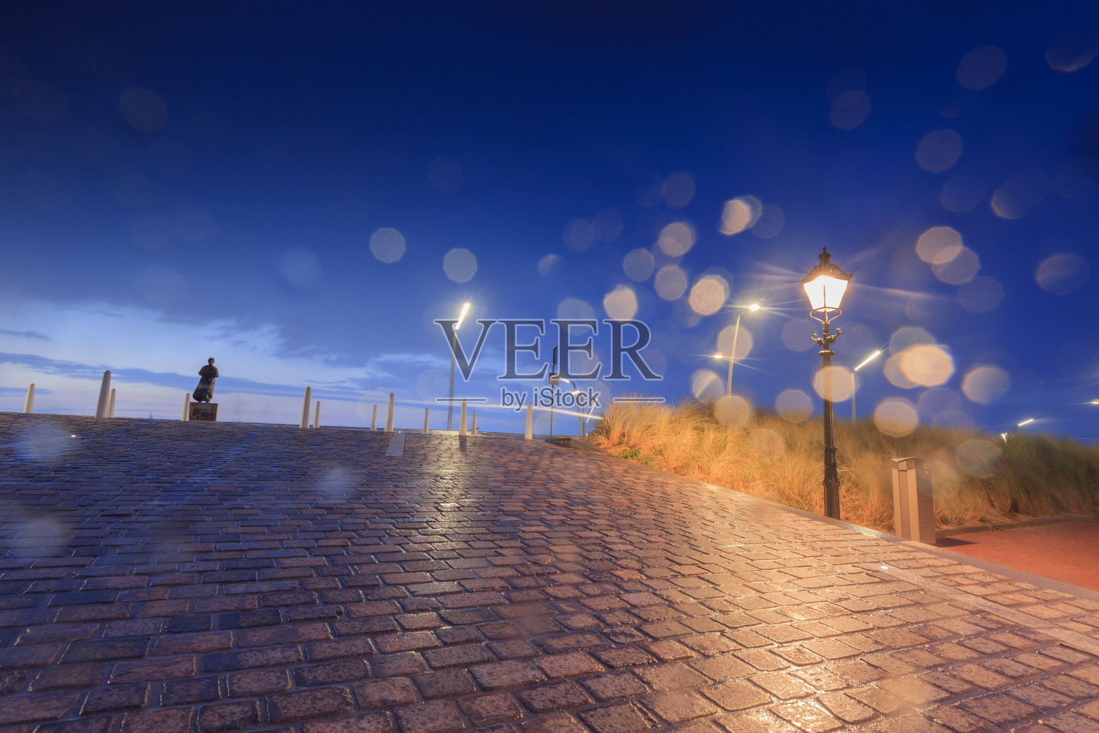 夏雨中的斯赫弗宁根大道照片摄影图片