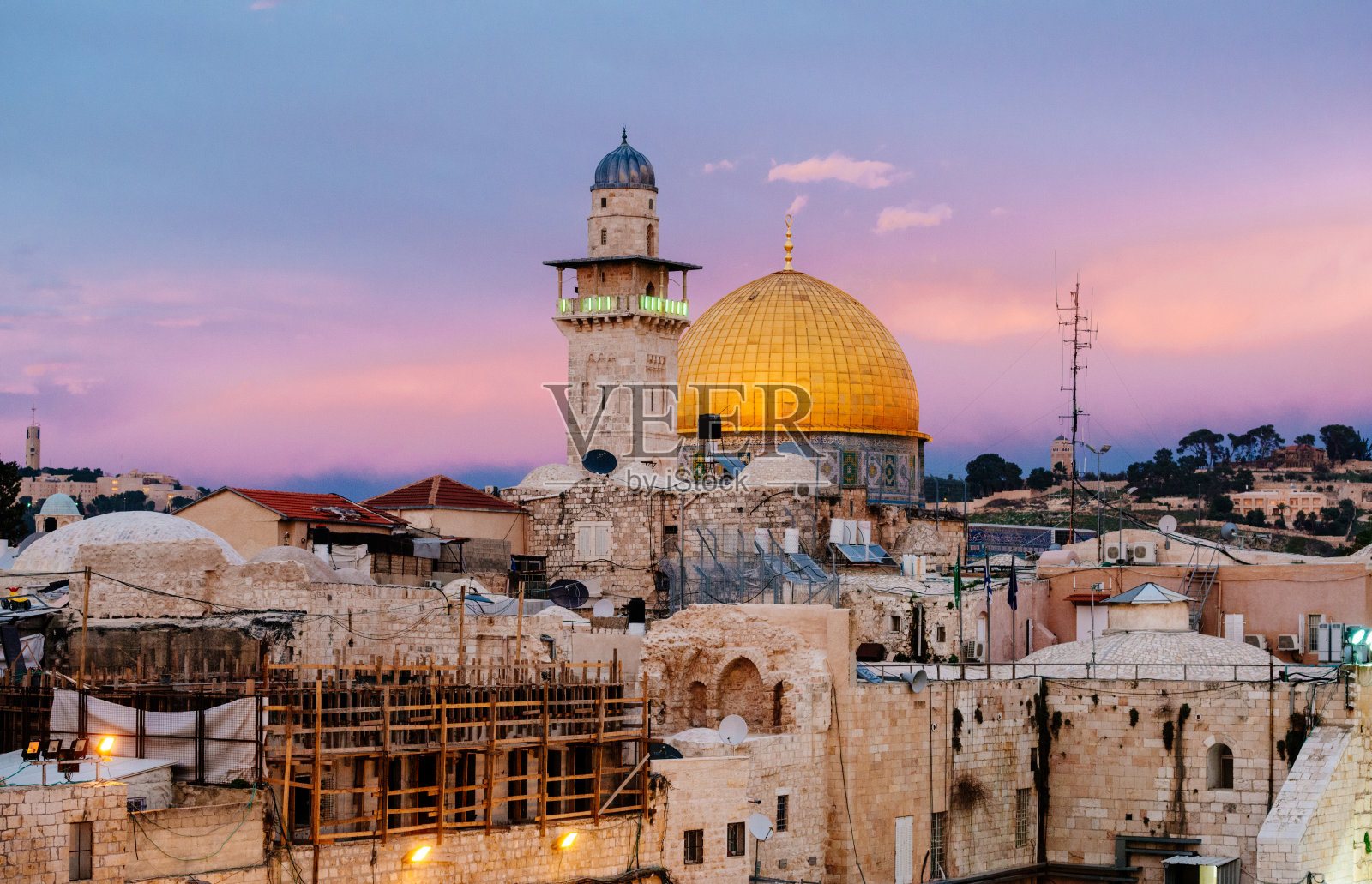 以色列耶路撒冷，库巴特萨克拉，岩石圆顶照片摄影图片