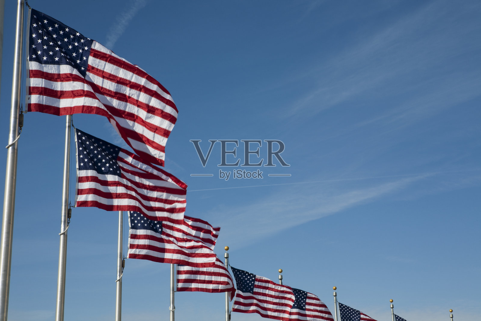 华盛顿纪念碑旗环照片摄影图片