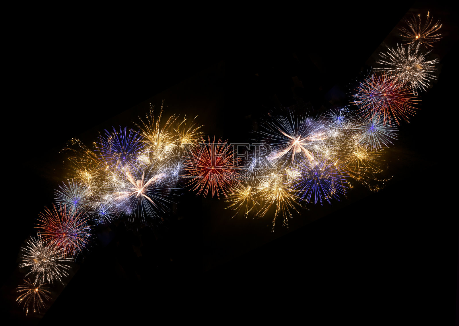 多颜色的烟花照片摄影图片