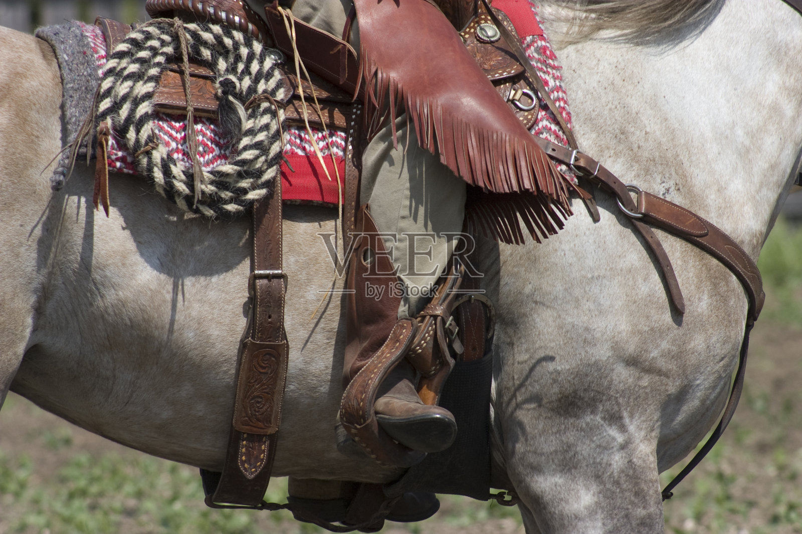 牛仔和骑马细节照片摄影图片