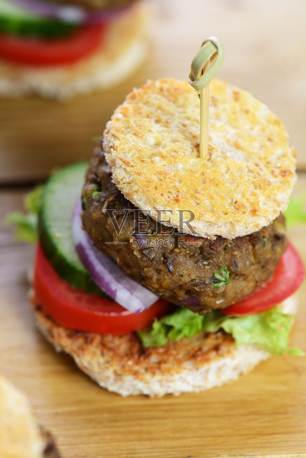 扁豆汉堡照片摄影图片