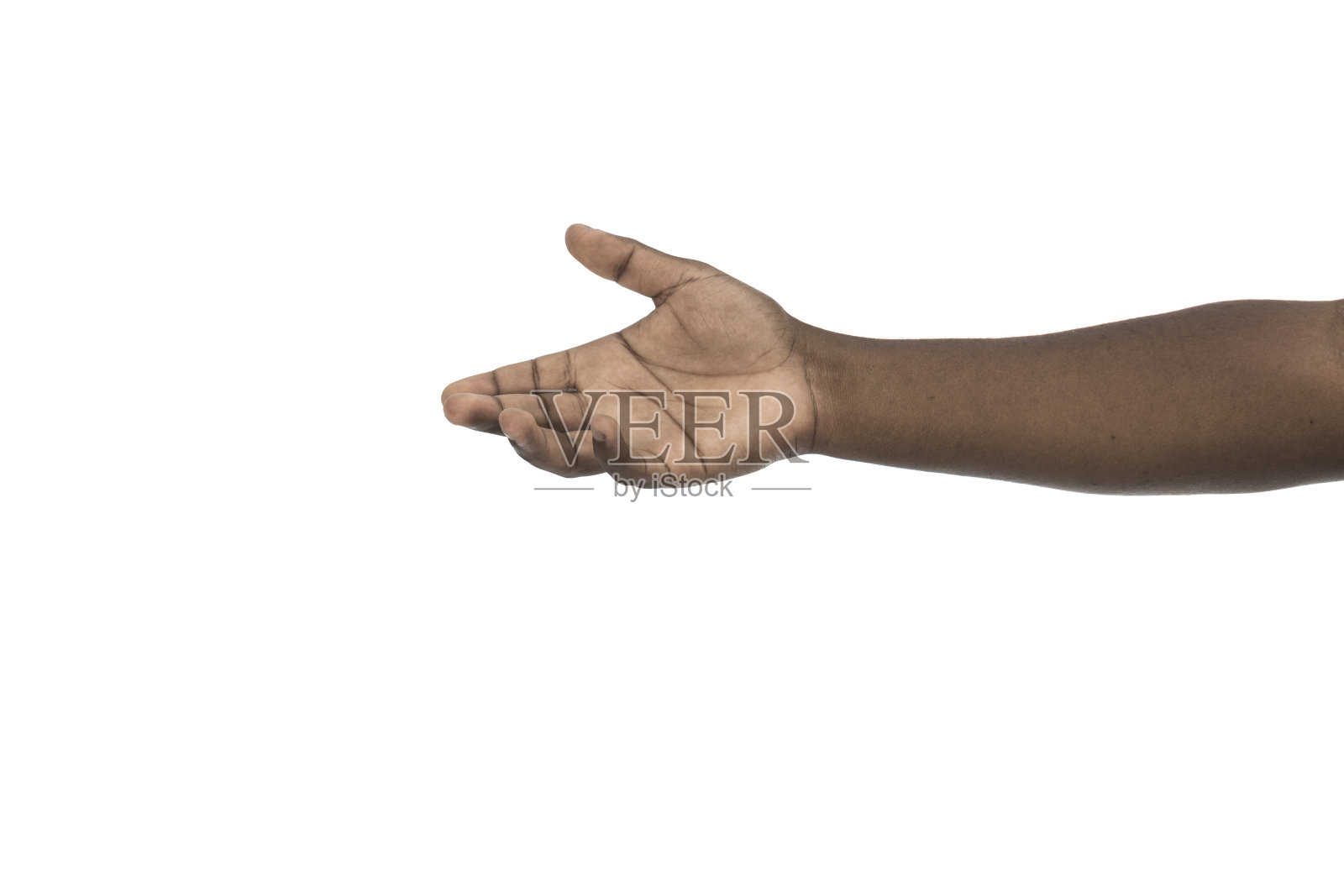 在白色背景上伸出孤立的手照片摄影图片