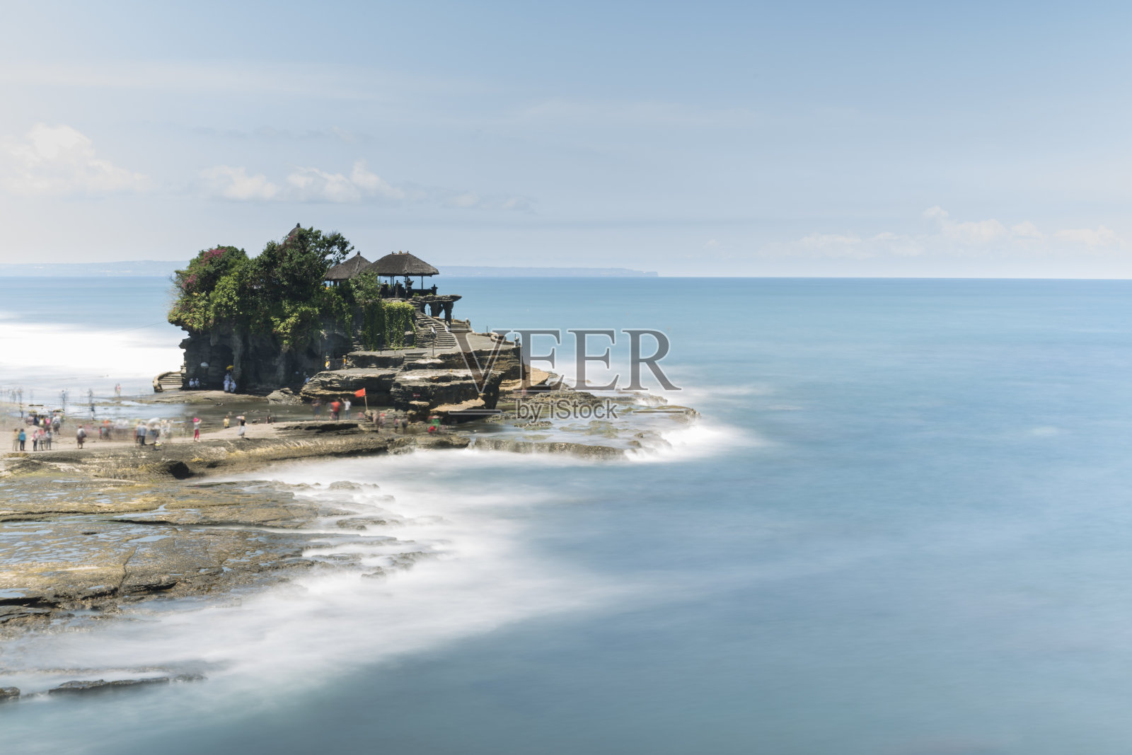 塔纳寺在巴厘岛长期暴露照片摄影图片