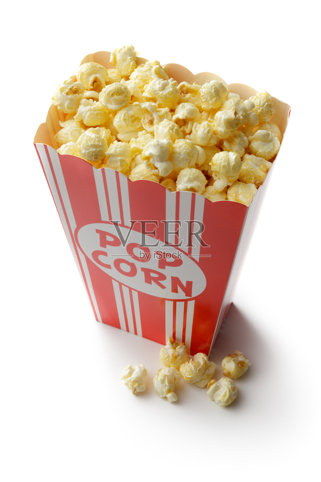 零食:爆米花孤立的白色背景照片摄影图片