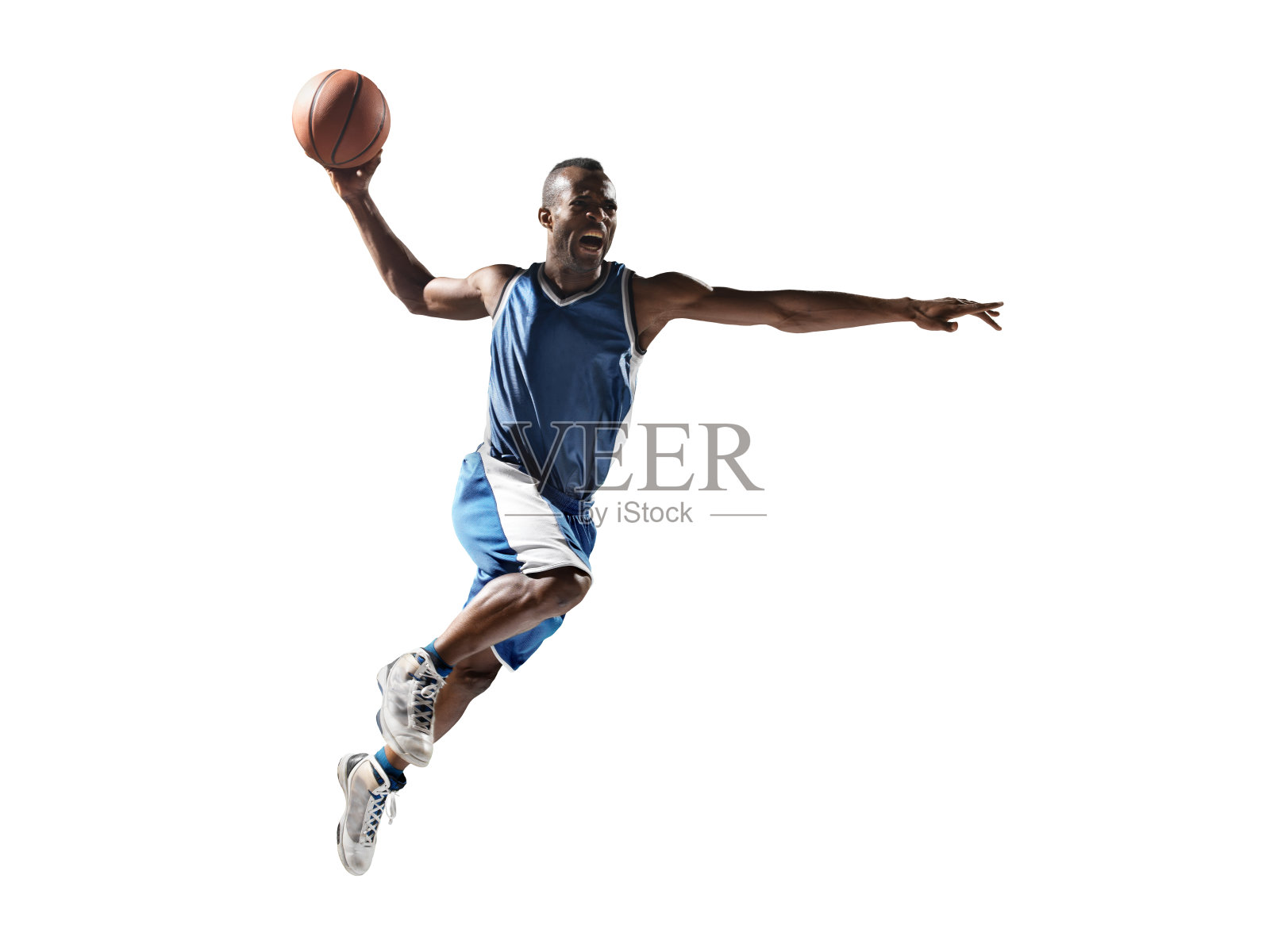 孤立的篮球运动员照片摄影图片
