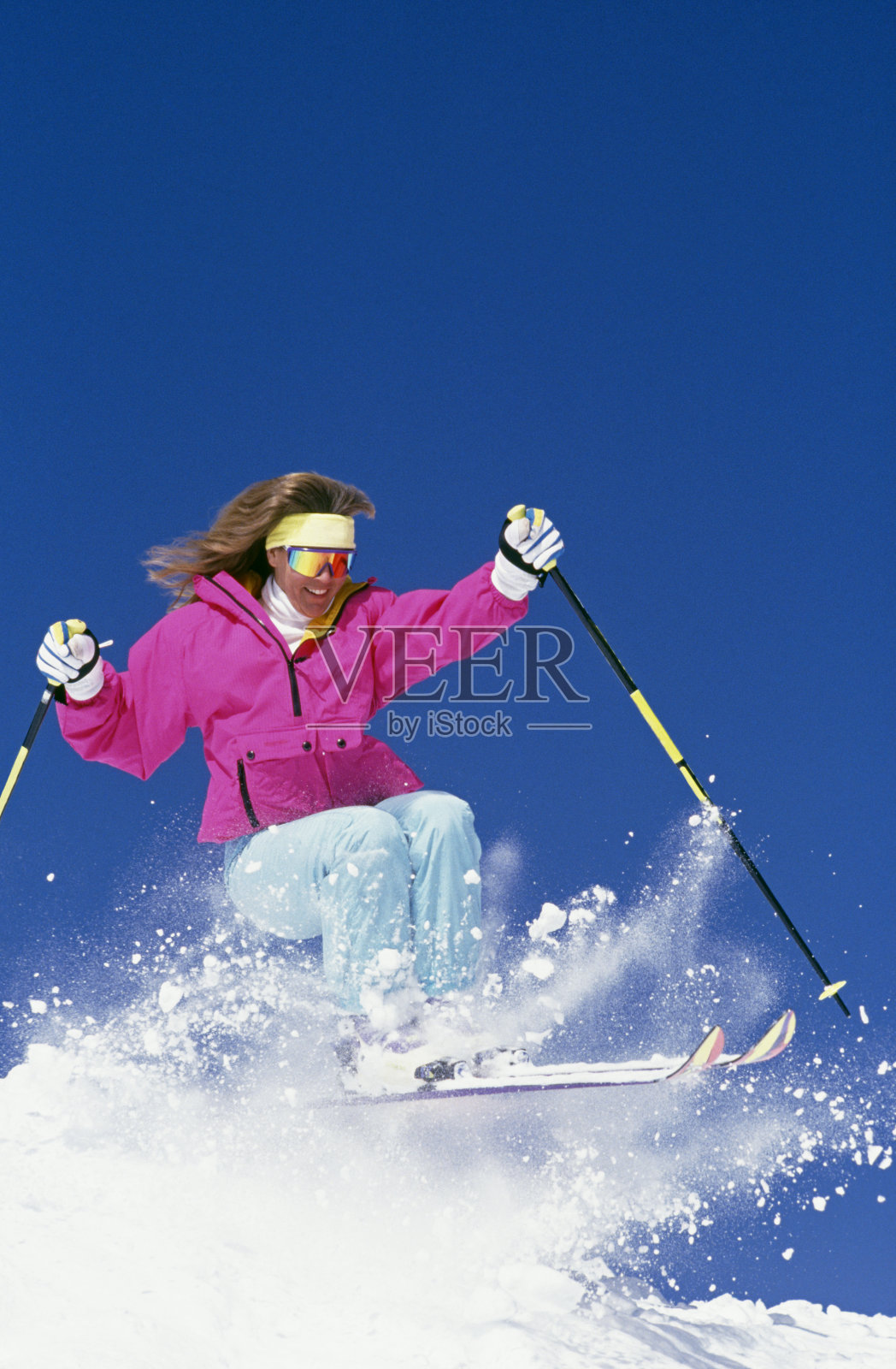 美丽女子滑雪照片摄影图片