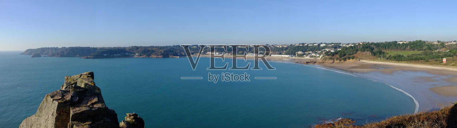 St.Brelade湾。照片摄影图片