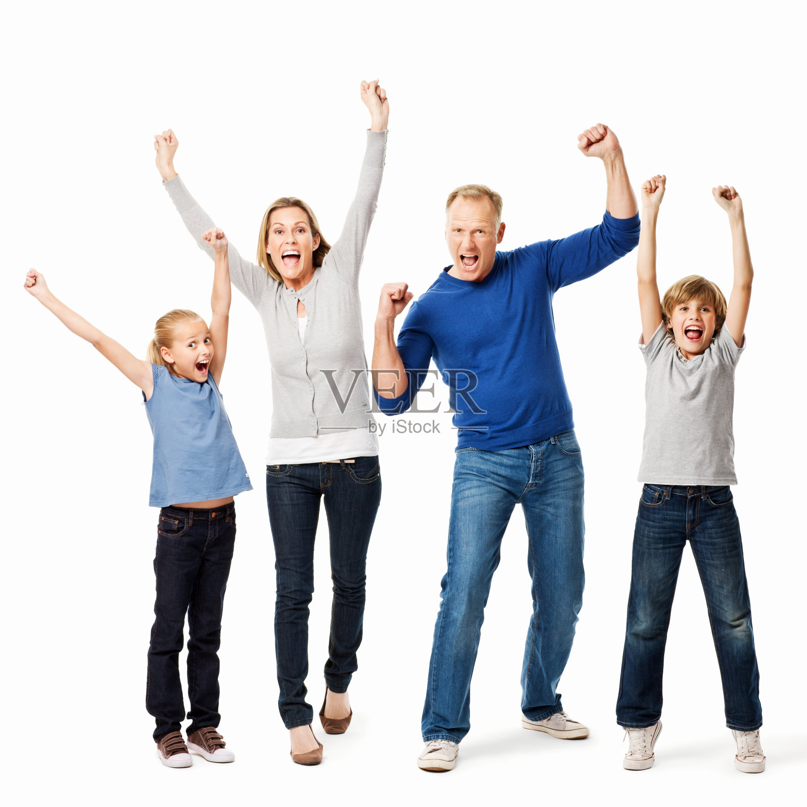 欢乐家庭-孤立照片摄影图片