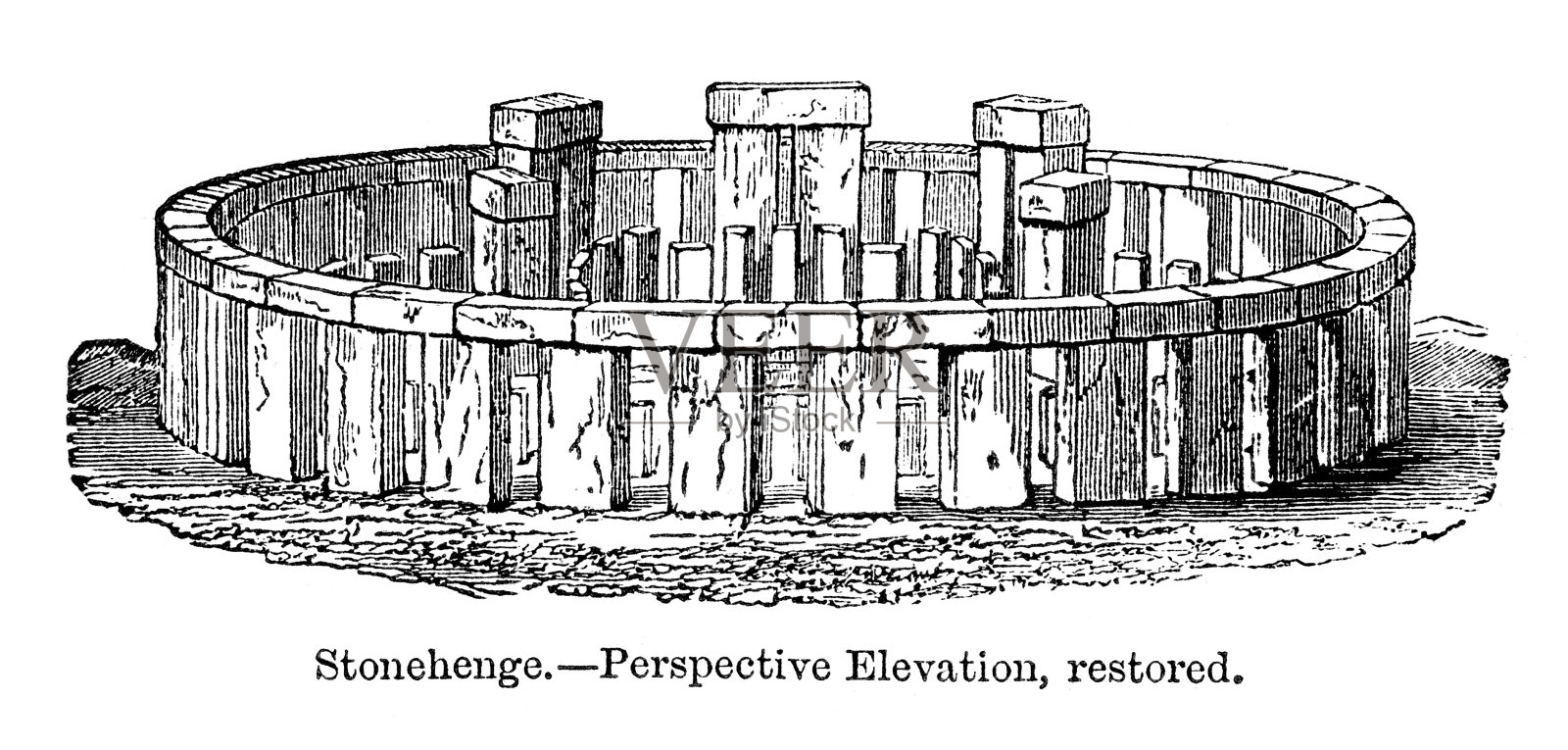 巨石阵-恢复插画图片素材