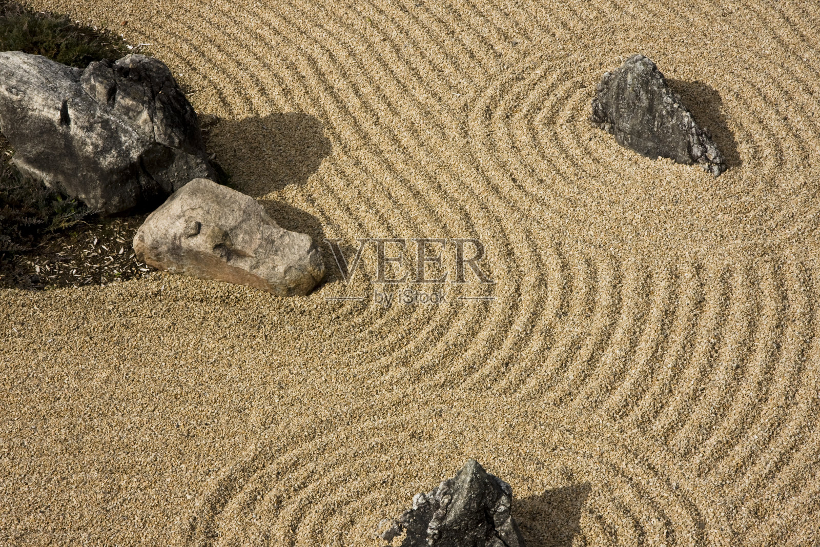 细节来自日本禅宗岩石花园照片摄影图片