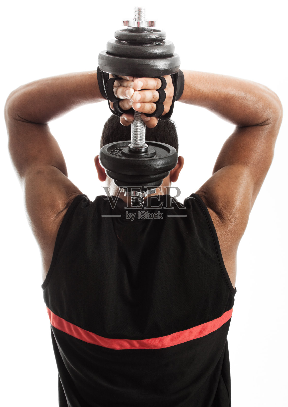 颅骨破碎机哑铃重量训练男性照片摄影图片