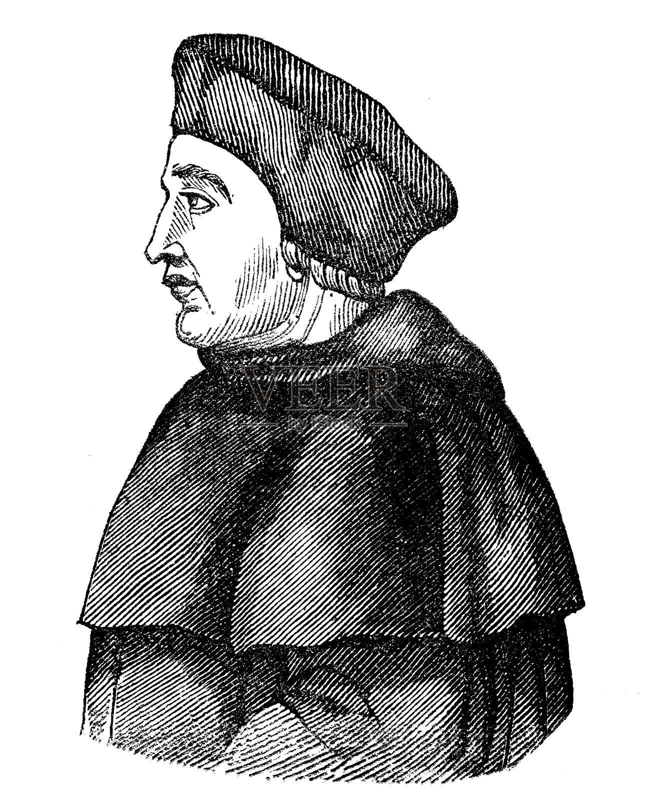 托马斯·沃尔西的古董插图插画图片素材