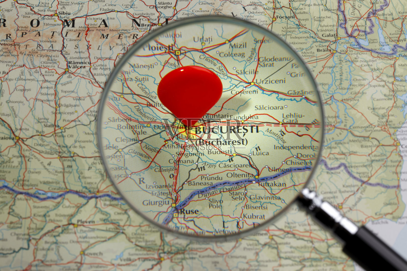 布加勒斯特的地图照片摄影图片