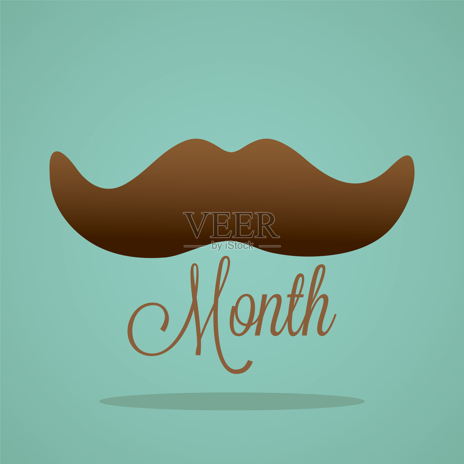 胡须月的数字设计。插画图片素材