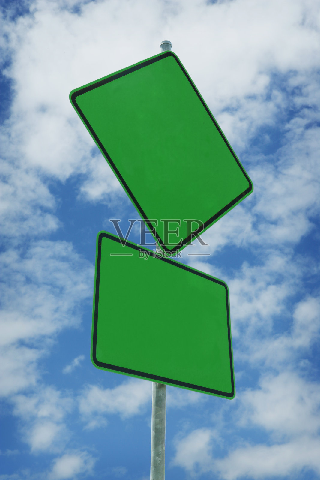 空白的绿色标志照片摄影图片