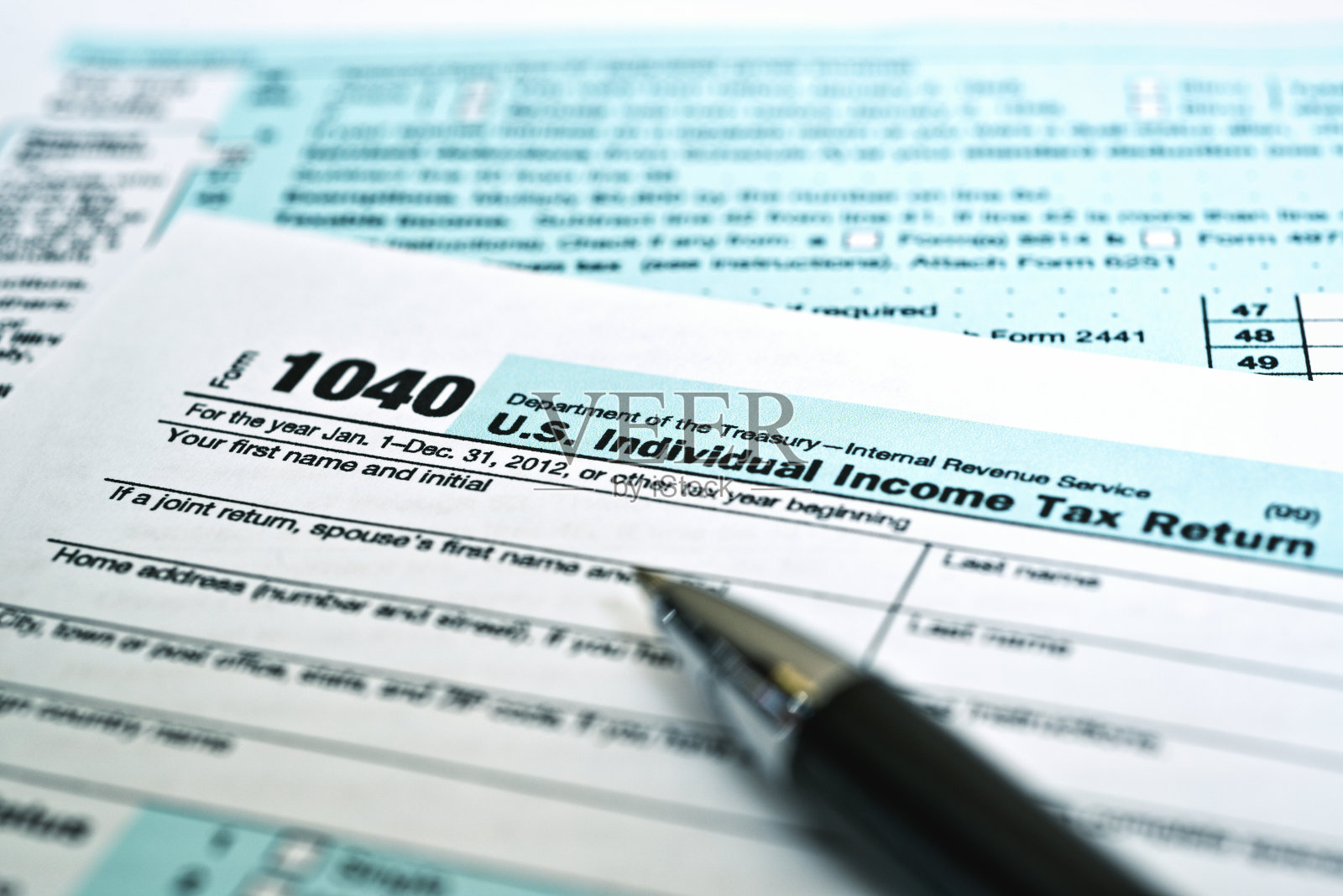 2012年税单1040照片摄影图片