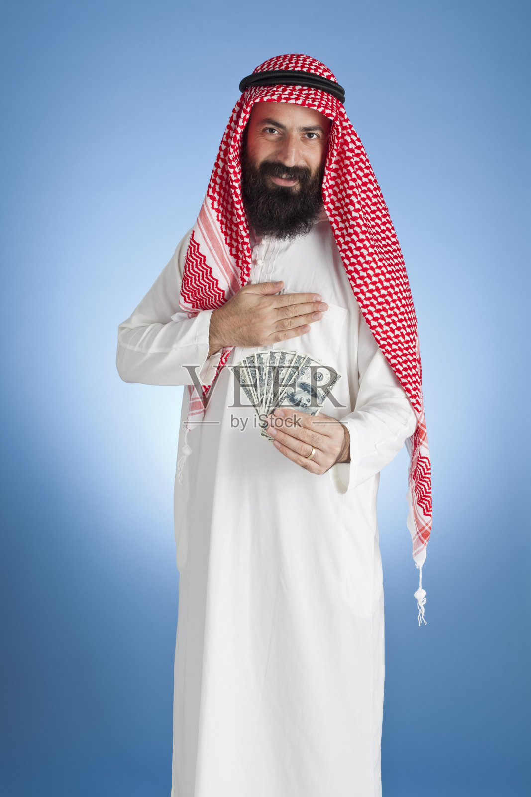 阿拉伯商人与美元照片摄影图片