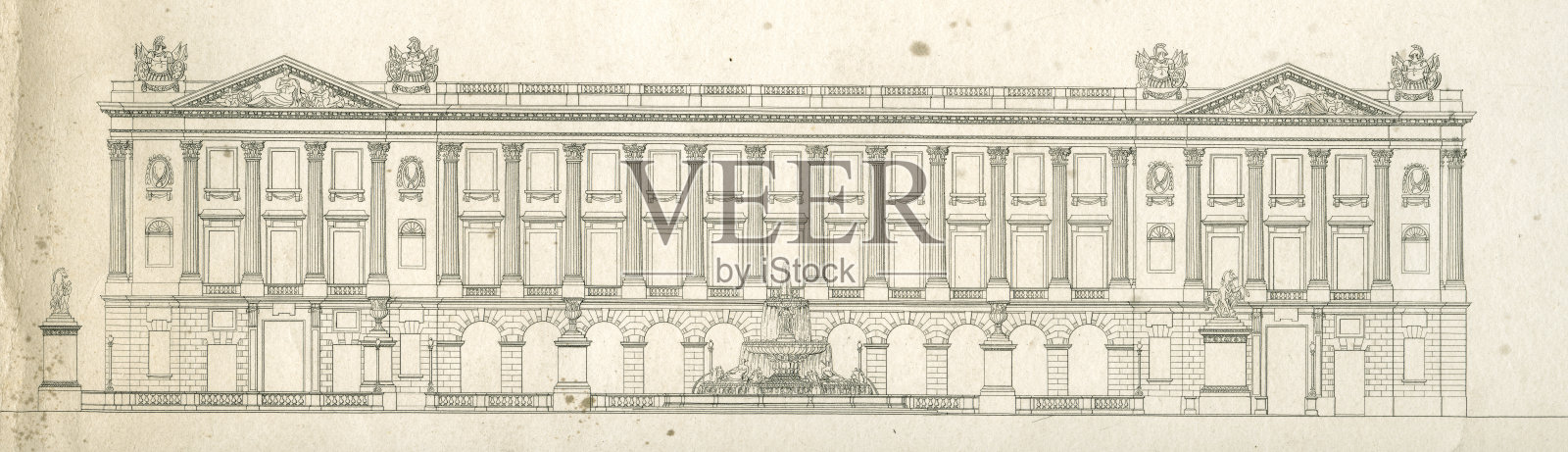 18世纪的城堡插画图片素材