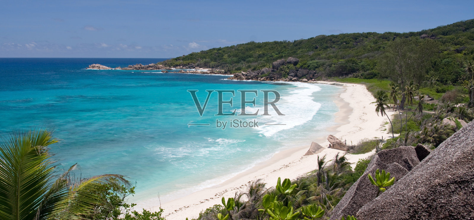 塞舌尔热带海滩照片摄影图片