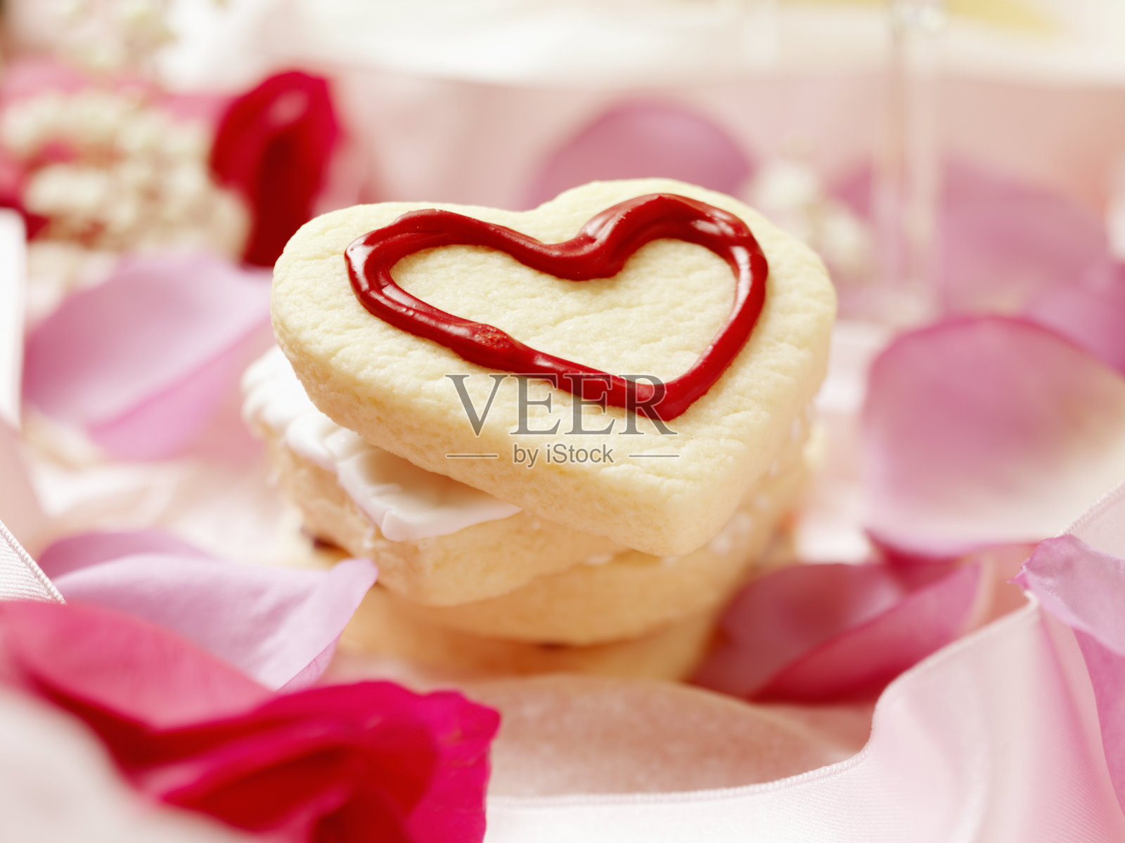 心形情人节饼干照片摄影图片